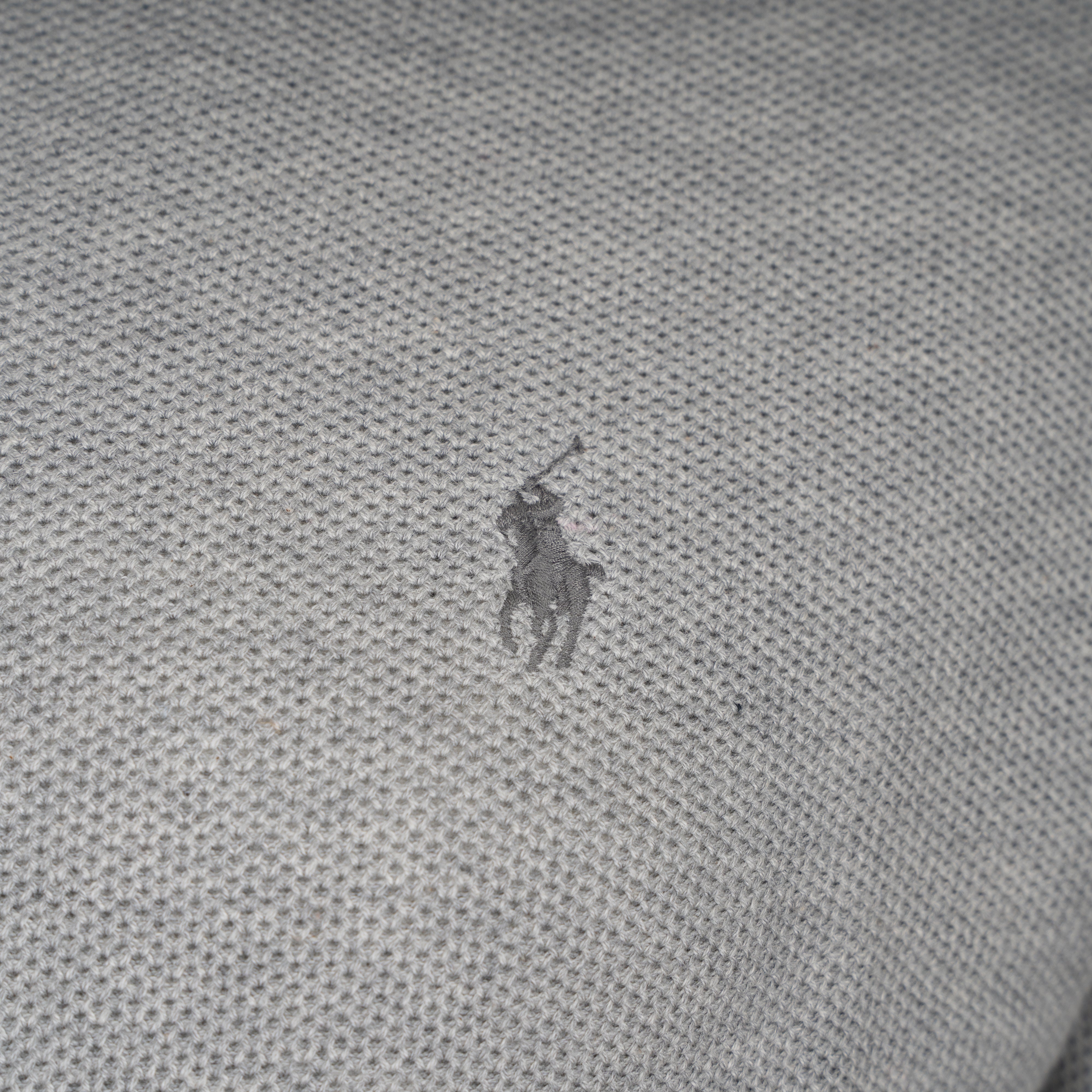 Ralph Lauren Gebreide Trui met Rits Grijs | Mesh Cotton