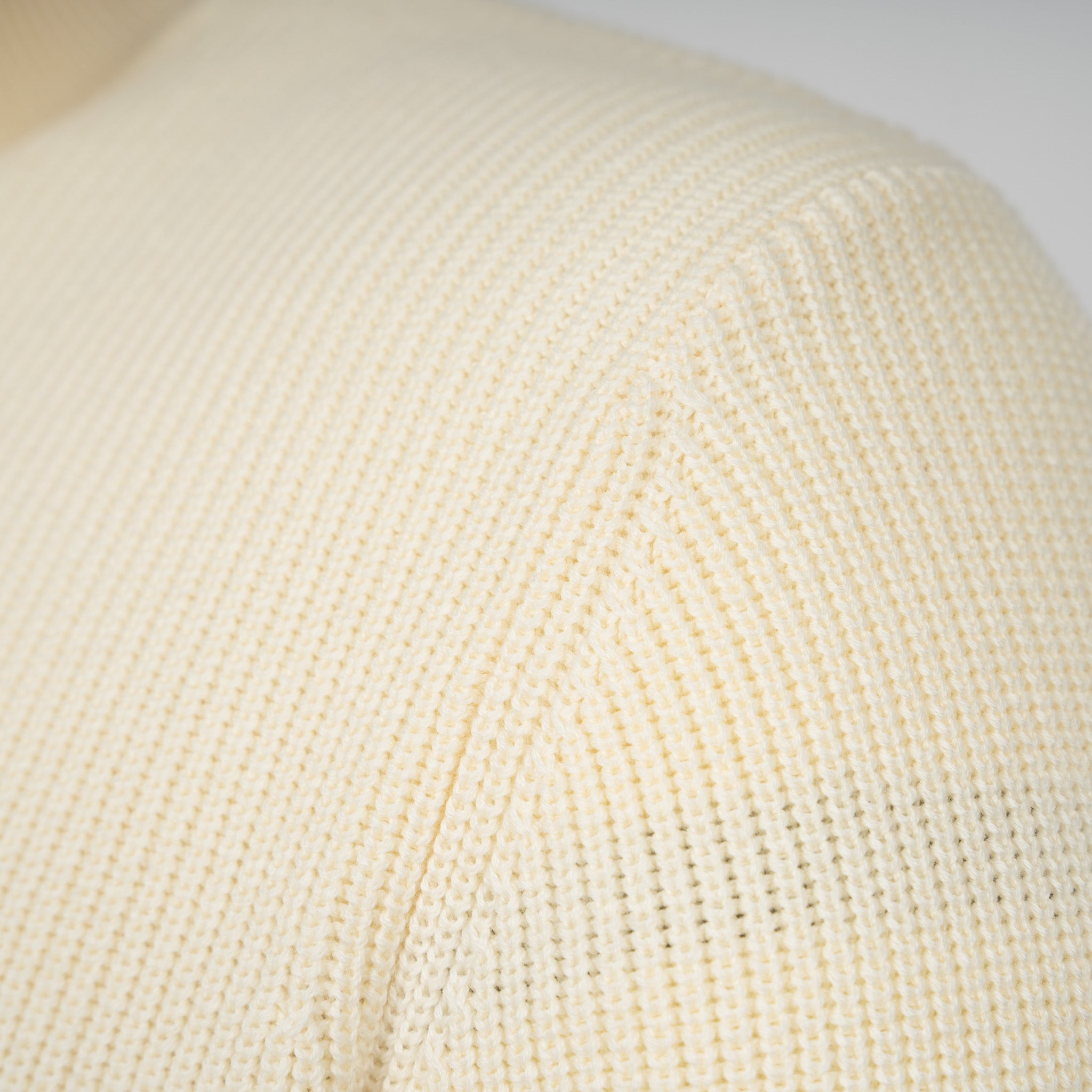 Denham Gebreide Trui met Rits Crème | Schissor Knitted Half Zip