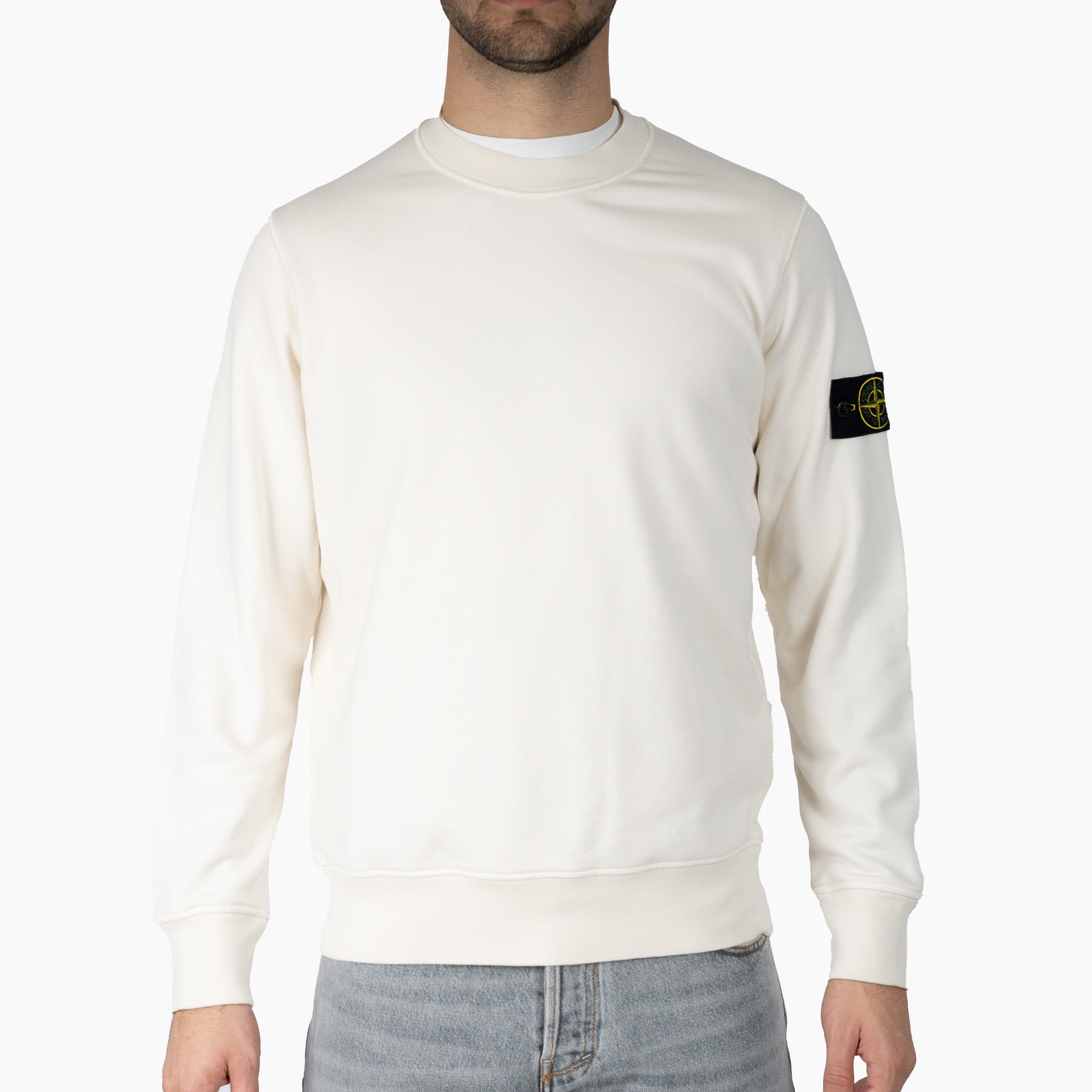 Stone Island Sweater Crème | Cotton Fleece
