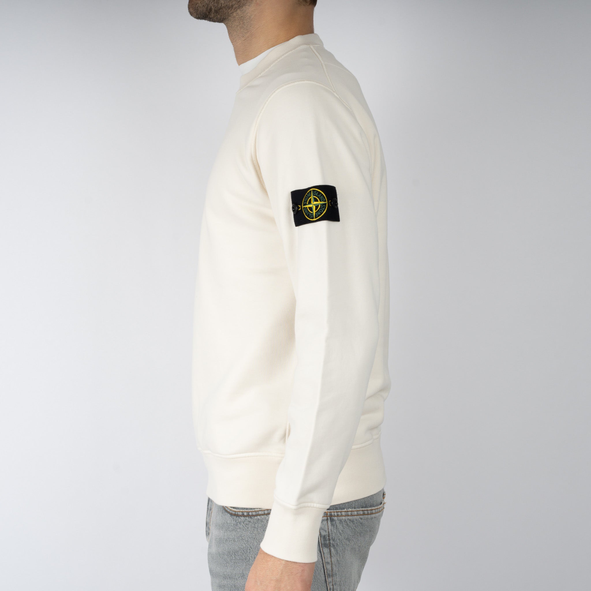 Stone Island Sweater Crème | Cotton Fleece