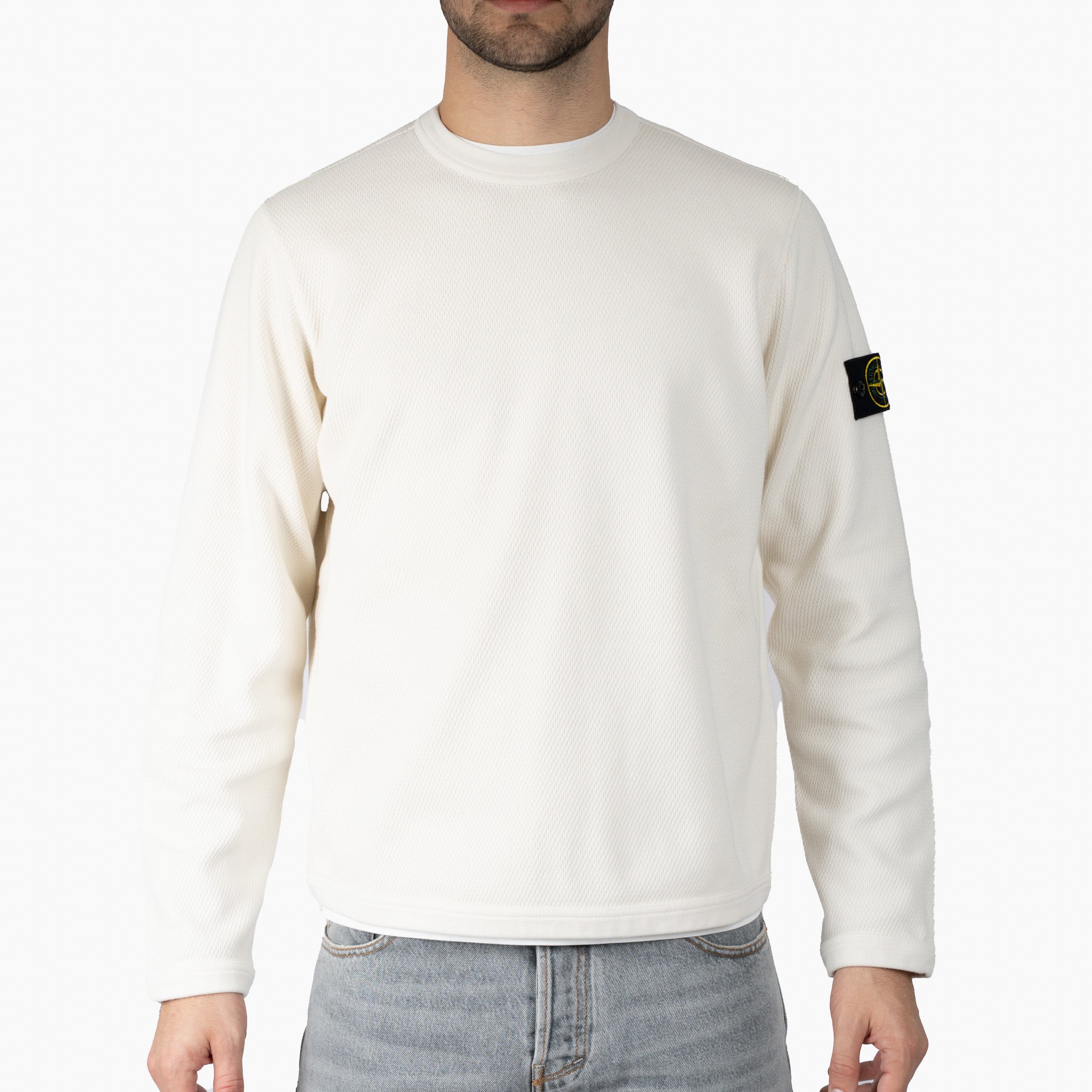 Stone Island Sweater Crème | Mesh Stitch