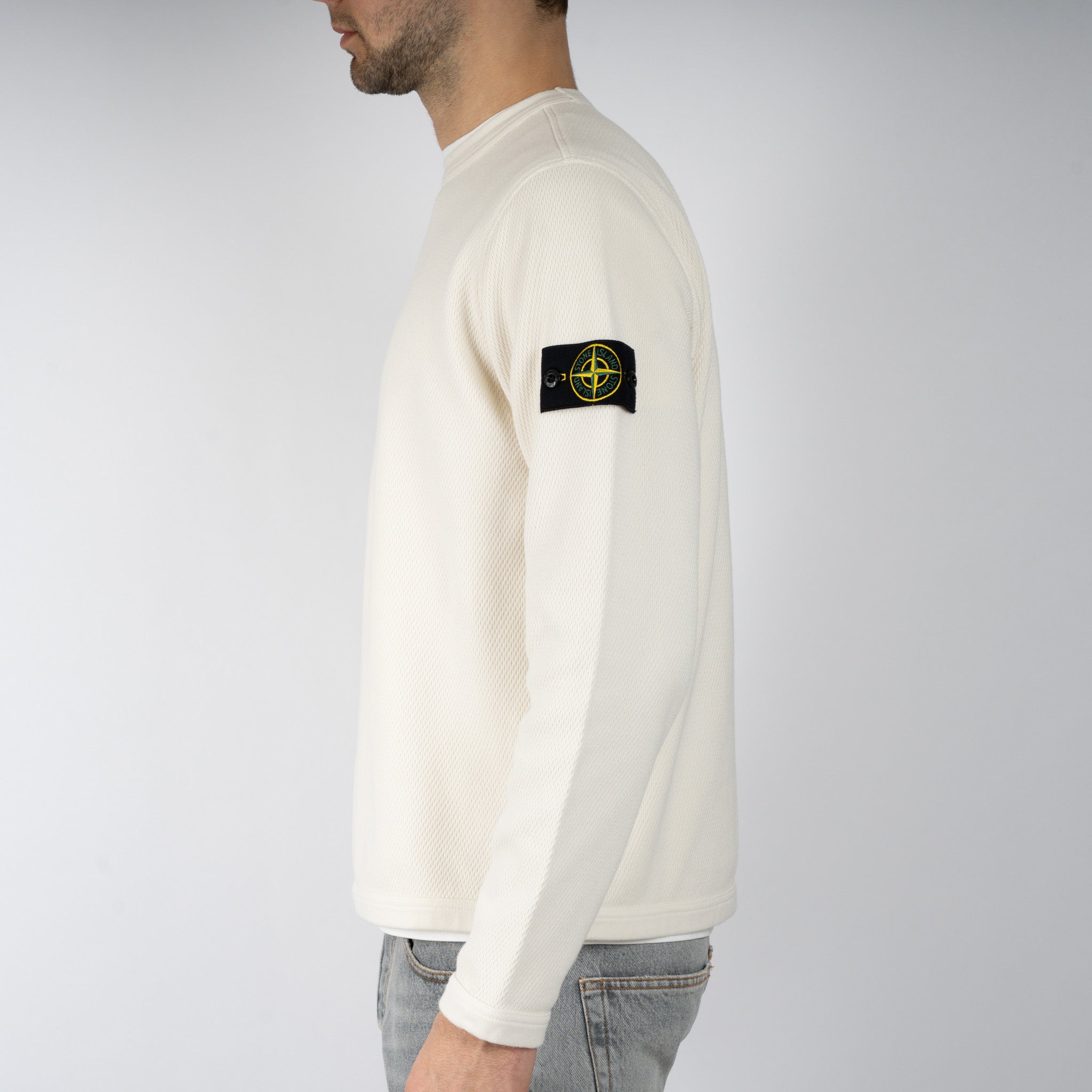 Stone Island Sweater Crème | Mesh Stitch