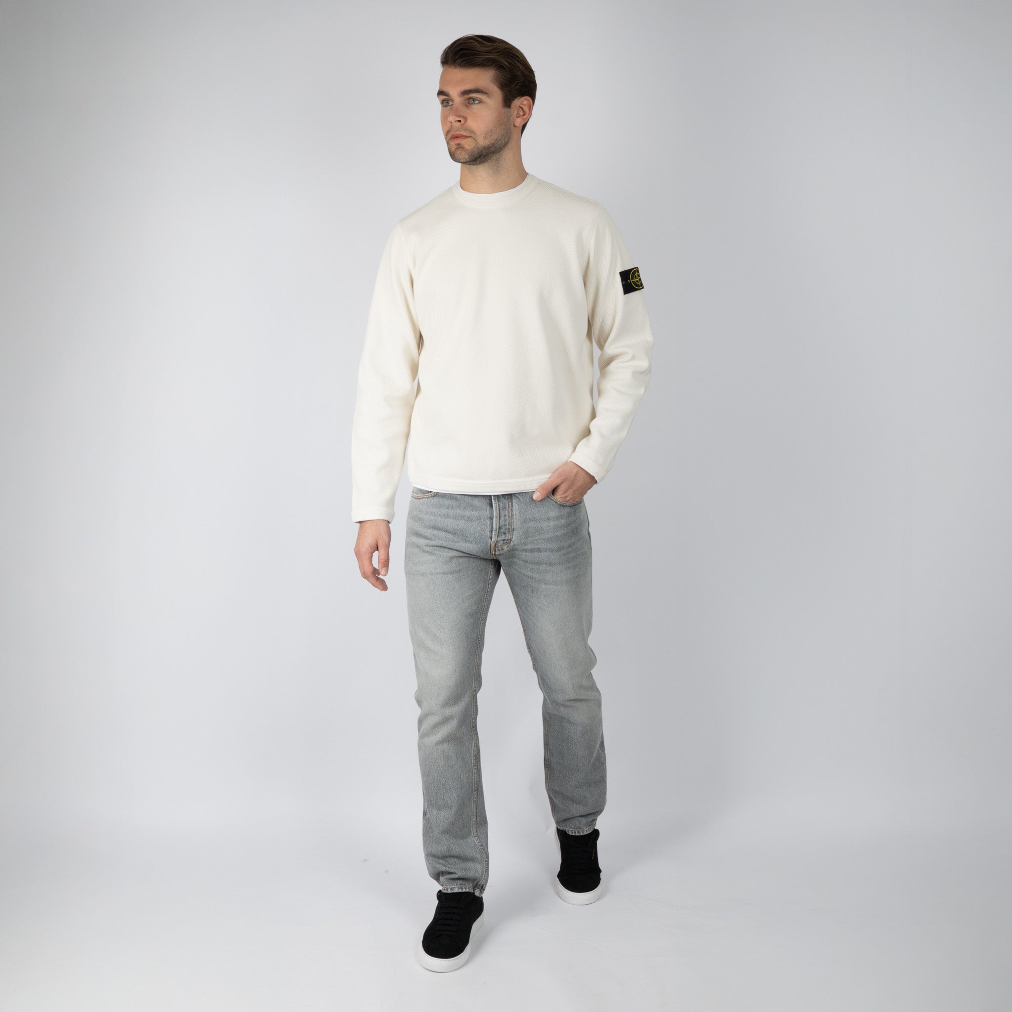 Stone Island Sweater Crème | Mesh Stitch