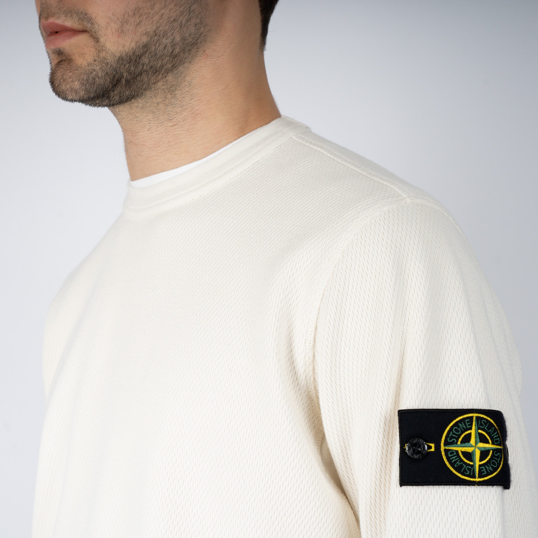 Stone Island Sweater Crème | Mesh Stitch