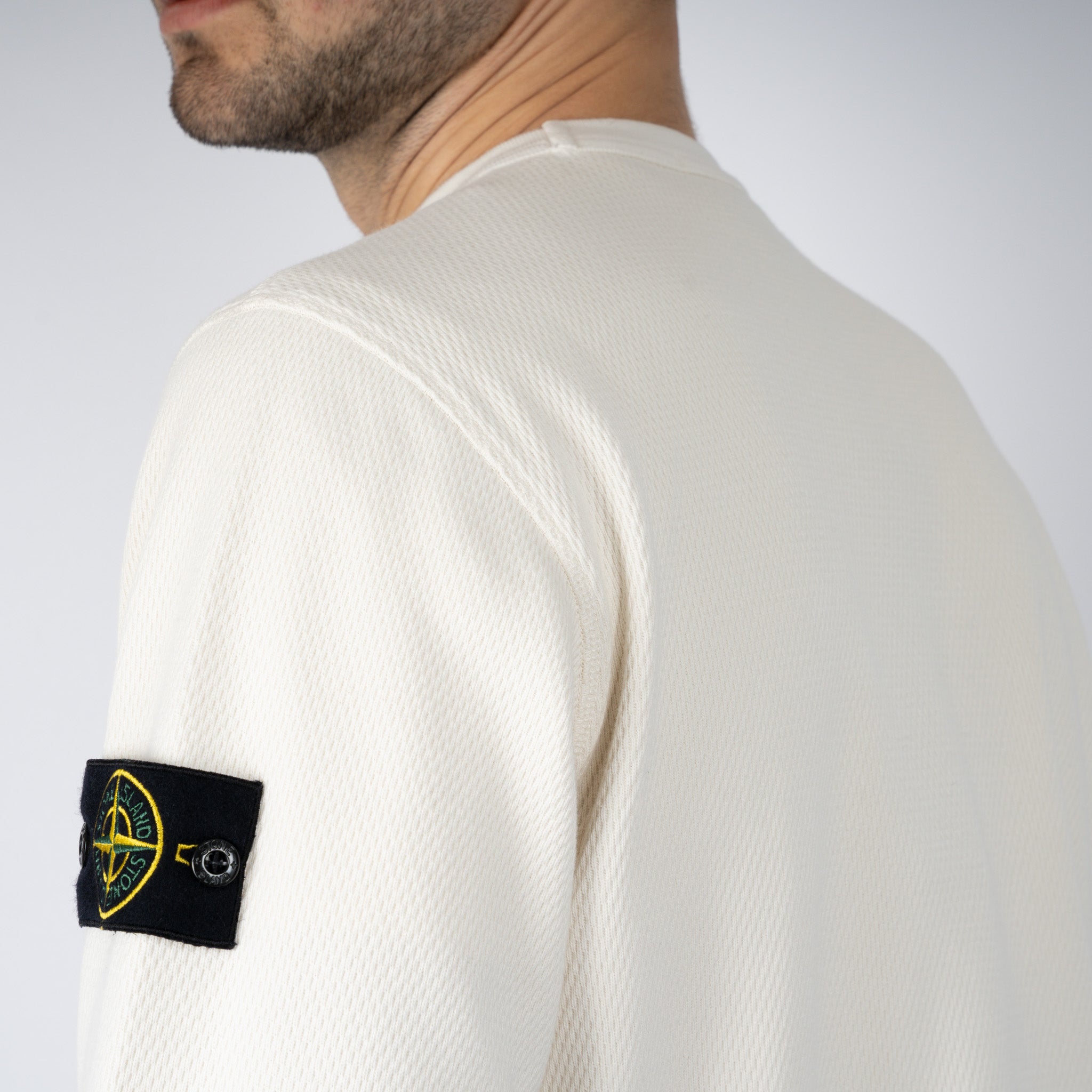Stone Island Sweater Crème | Mesh Stitch