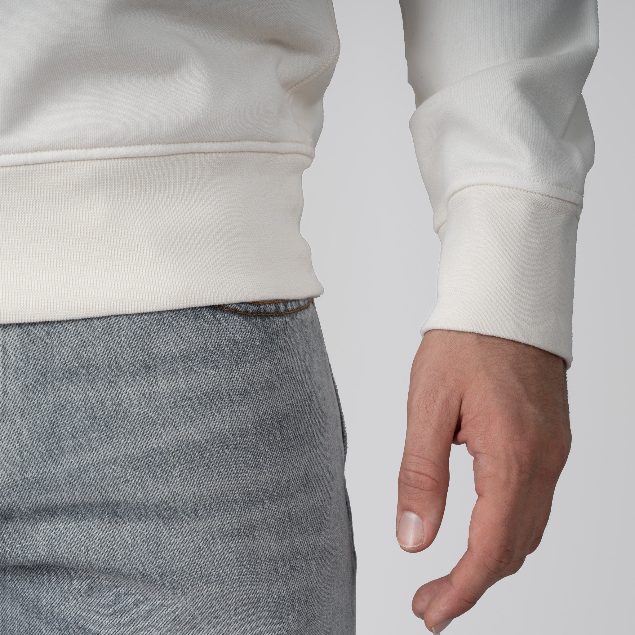 Stone Island Sweater met Rits Crème | Cotton Fleece