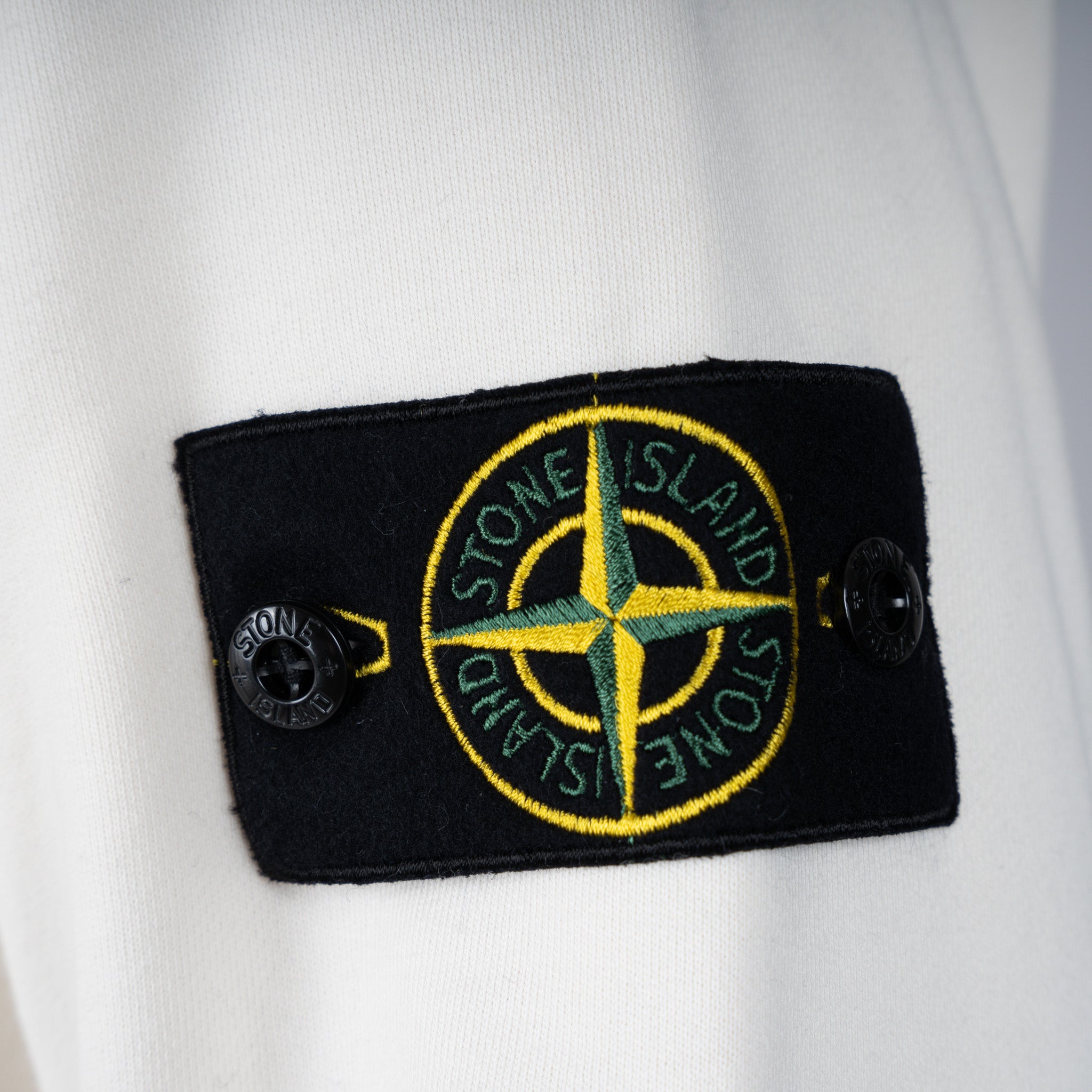 Stone Island Sweater met Rits Crème | Cotton Fleece
