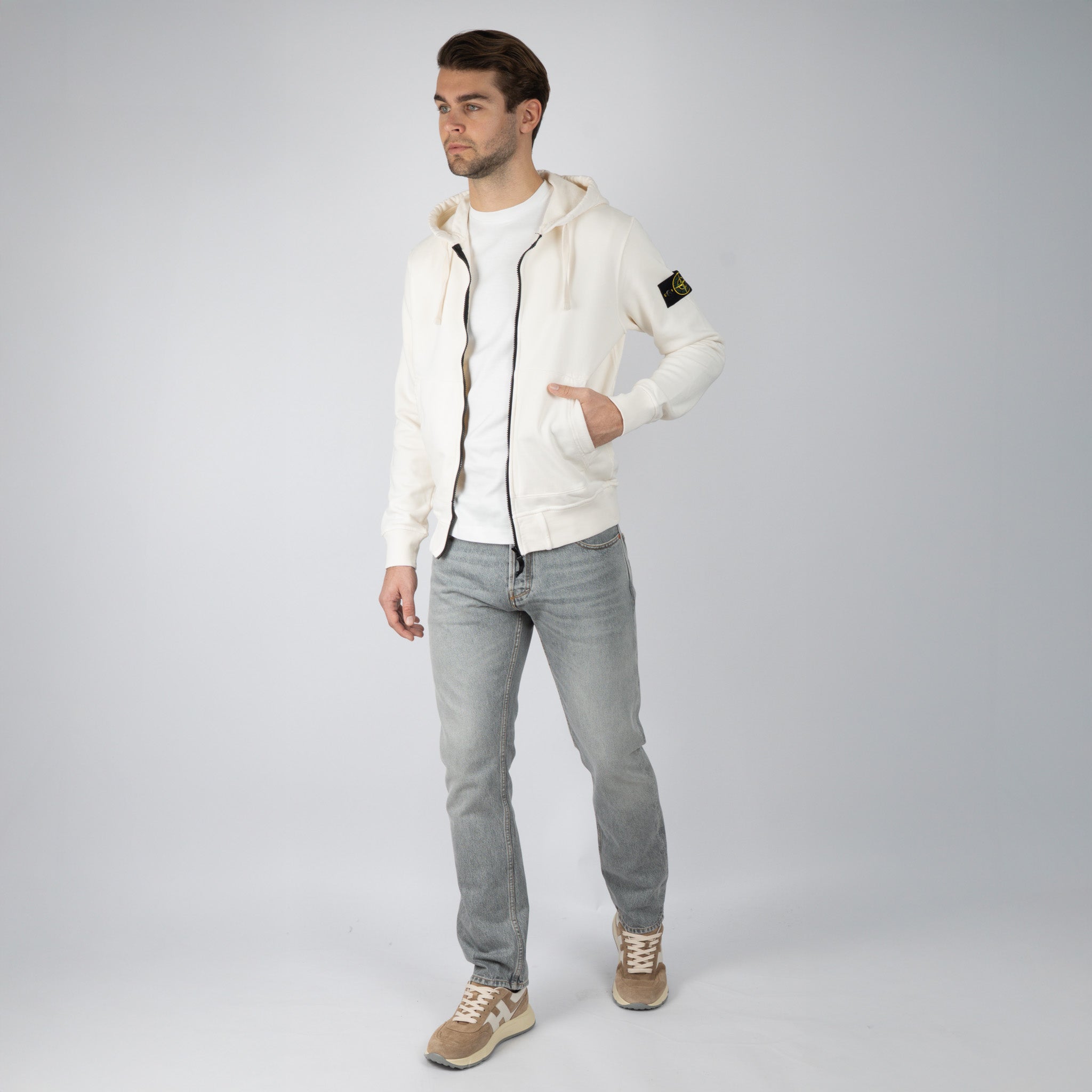 Stone Island Vest Crème | Cotton Fleece