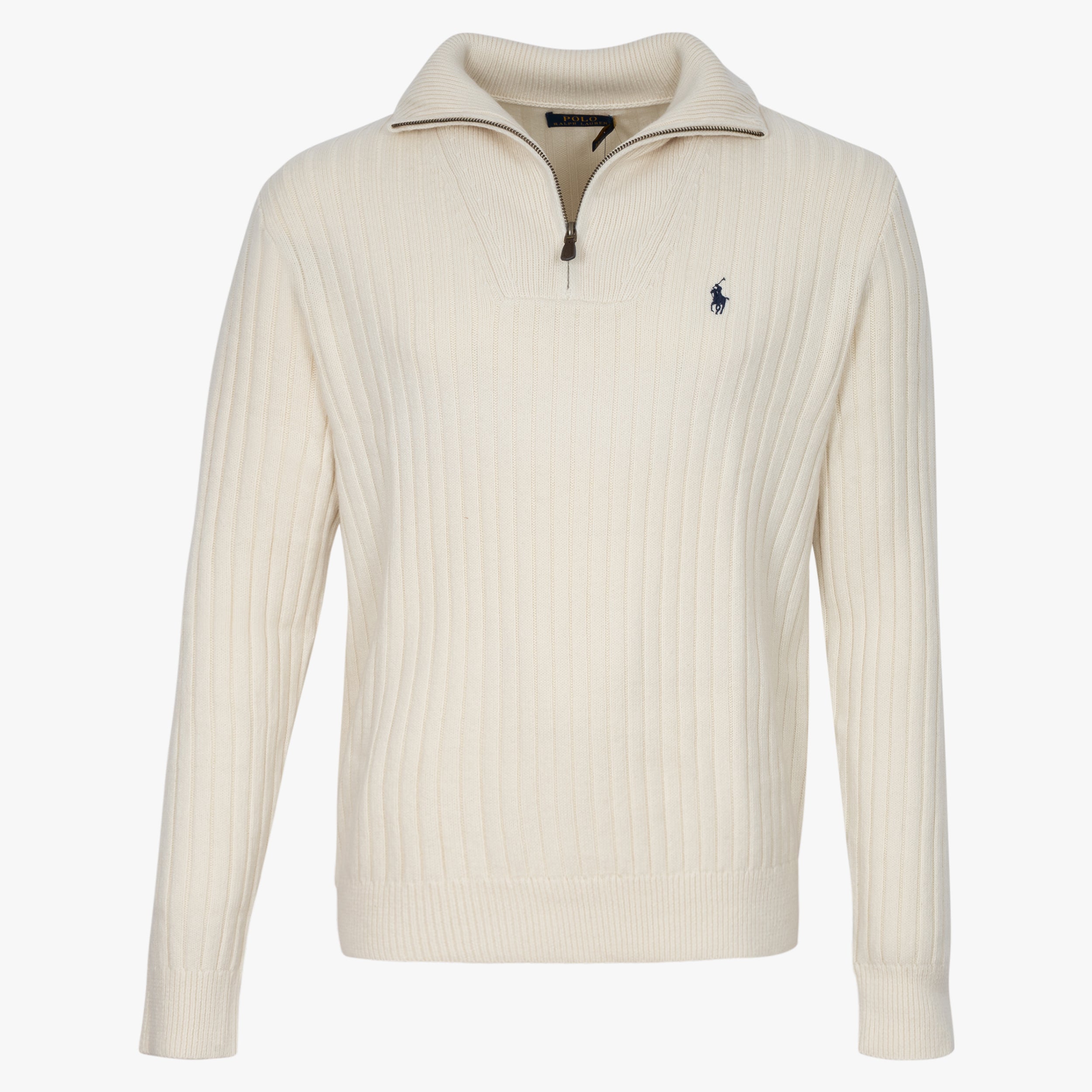 Ralph Lauren Gebreide Trui met Rits Crème