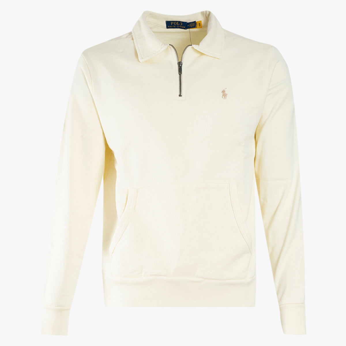 Ralph Lauren Sweater met Rits Creme | Loopback Fleece