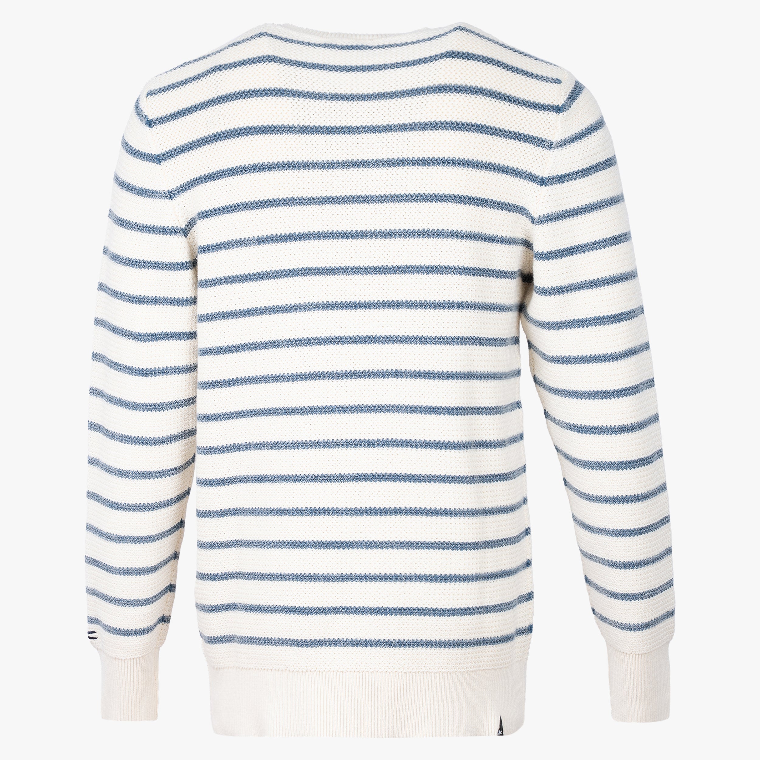 Denham Gebreide Trui Lichtblauw Gestreept | Leo Crewneck