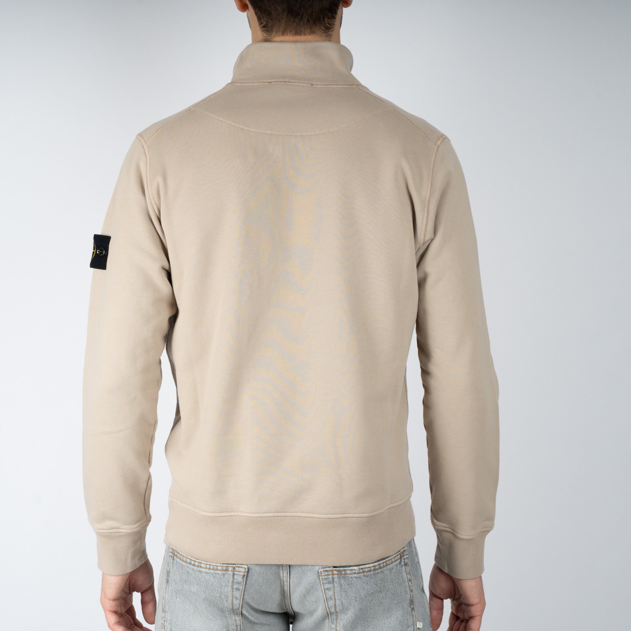 Stone Island Sweater met Rits Zand | Cotton Fleece
