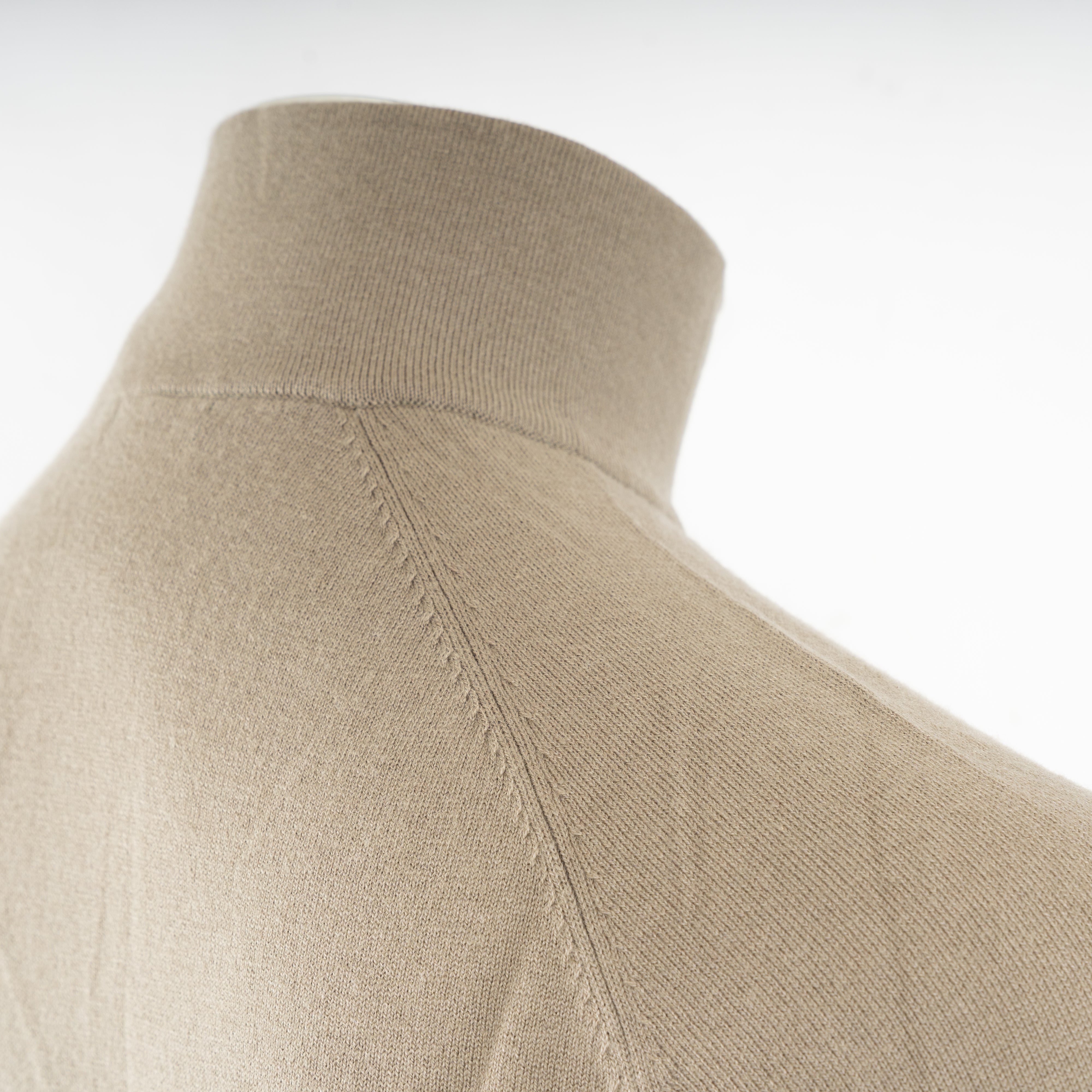 Denham Trui met Rits Beige | Scissor Raglan Half Zip