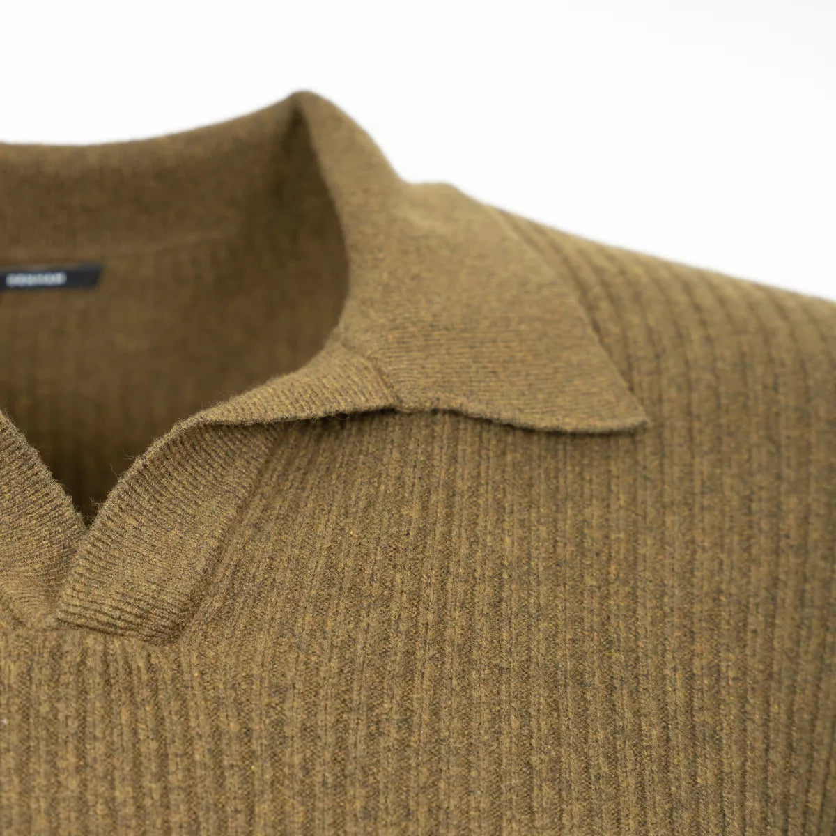 Denham Polo Lange Mouw Groen | Rib Knit Polo