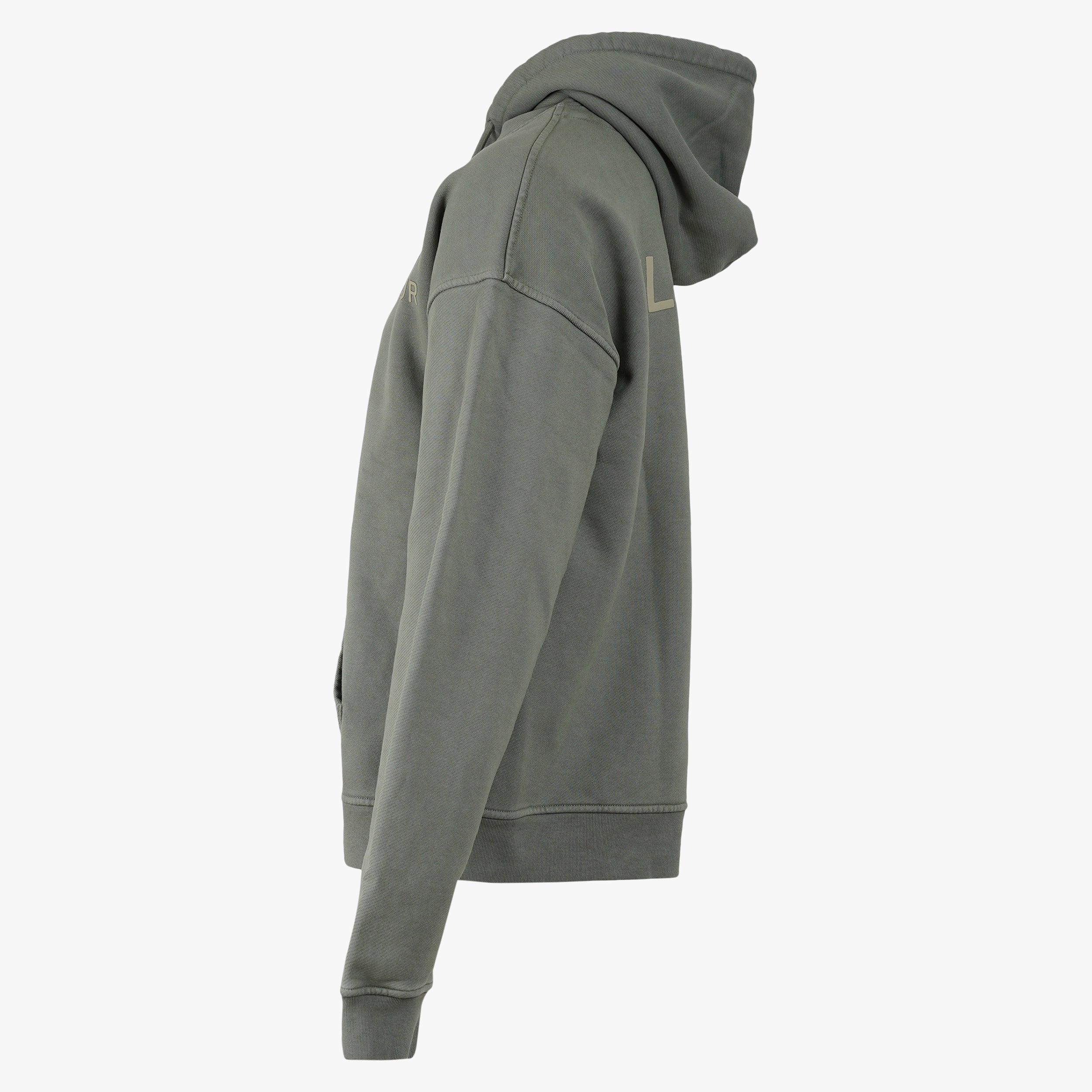 Flaneur Hoodie Groen | Double Logo Washed