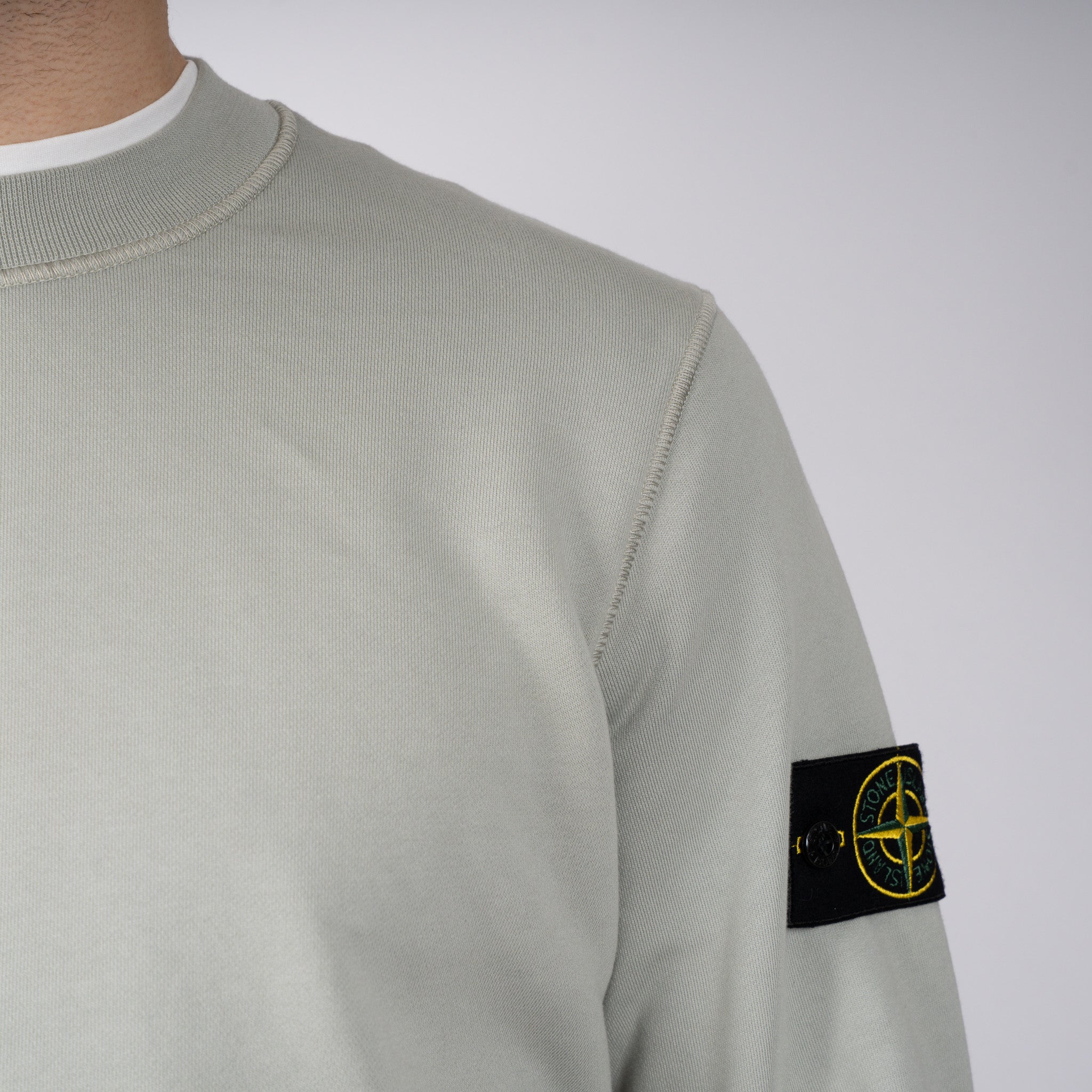 Stone Island Sweater Lichtgroen | Cotton Fleece
