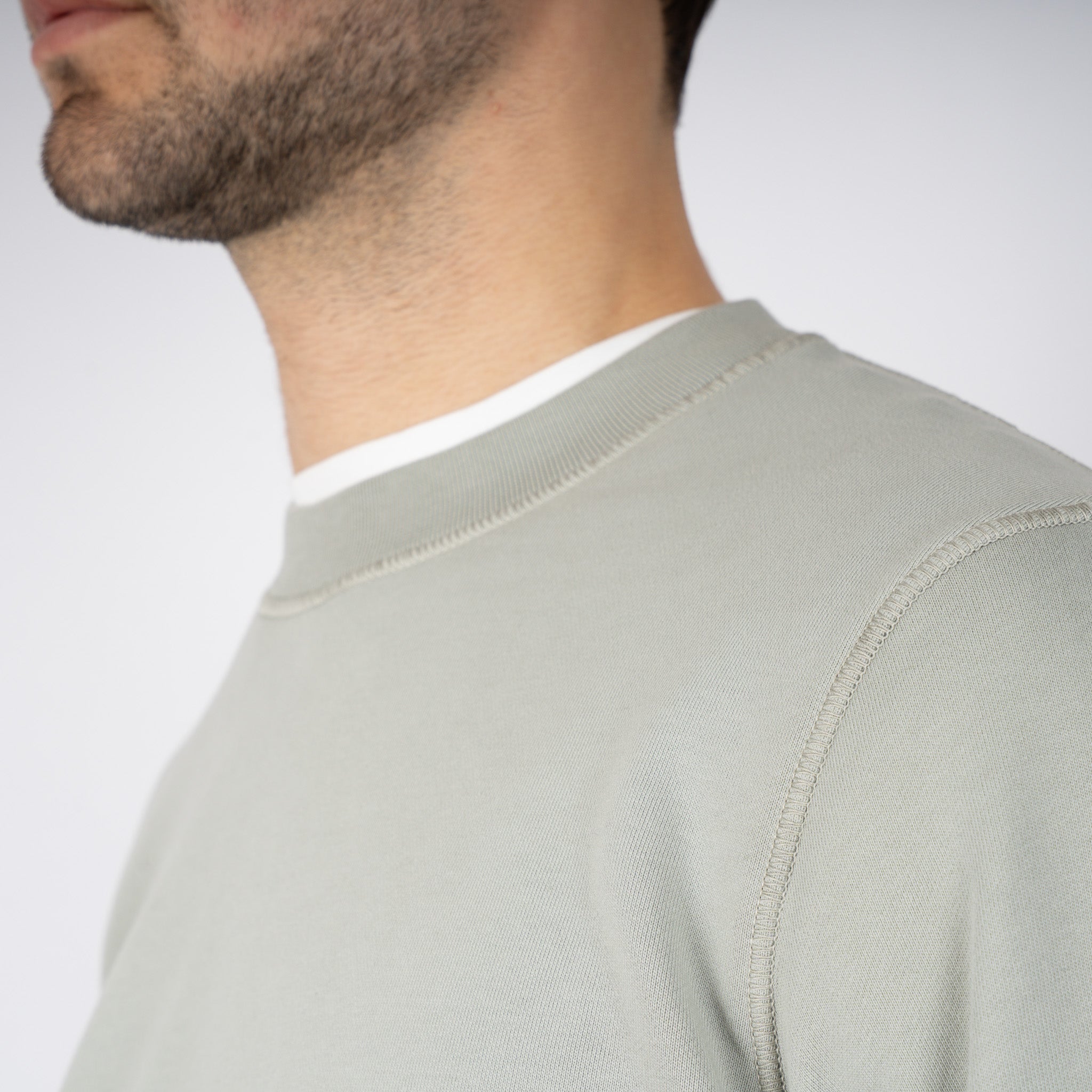 Stone Island Sweater Lichtgroen | Cotton Fleece