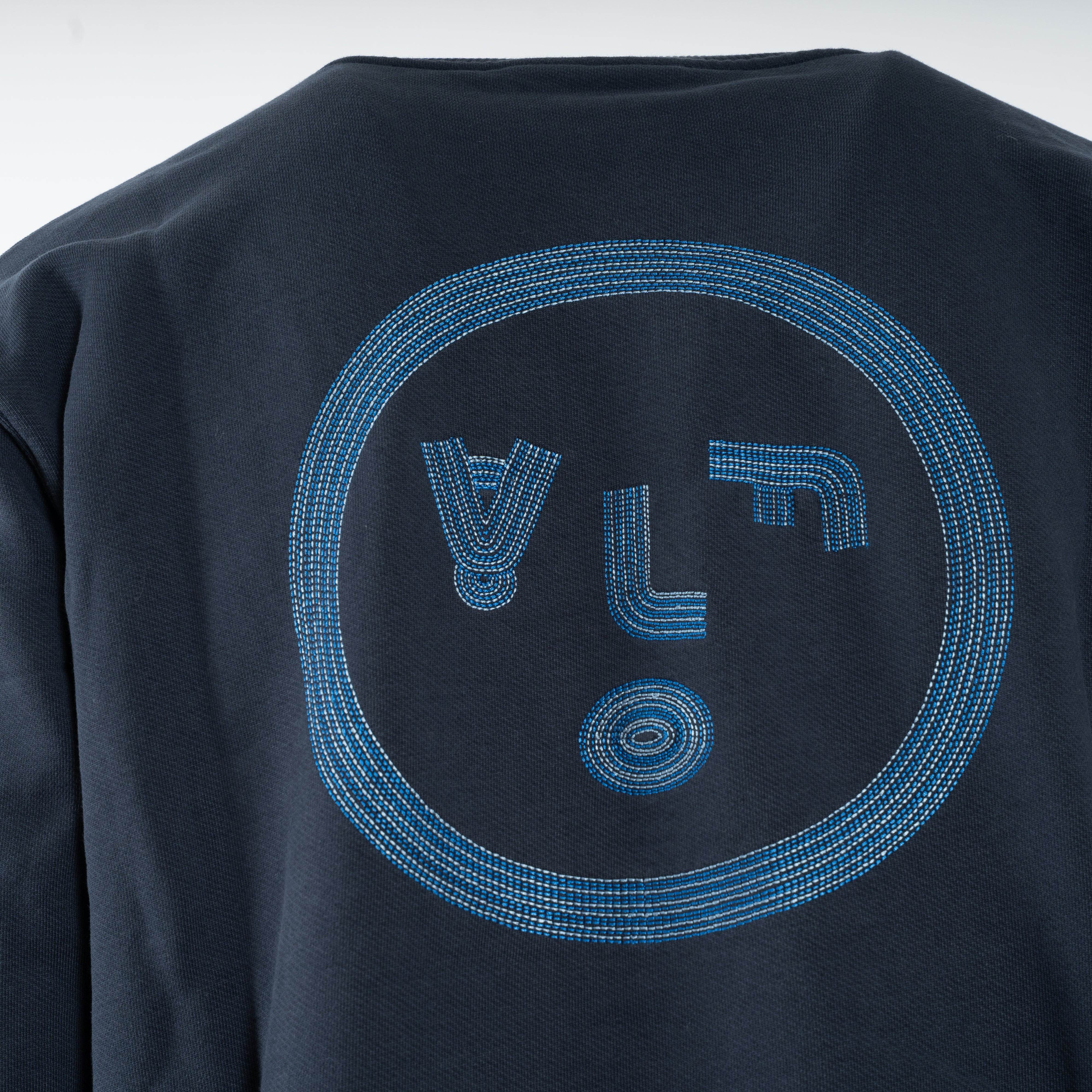 Olaf Sweater met Backprint Donkerblauw | Lined Face Crewneck