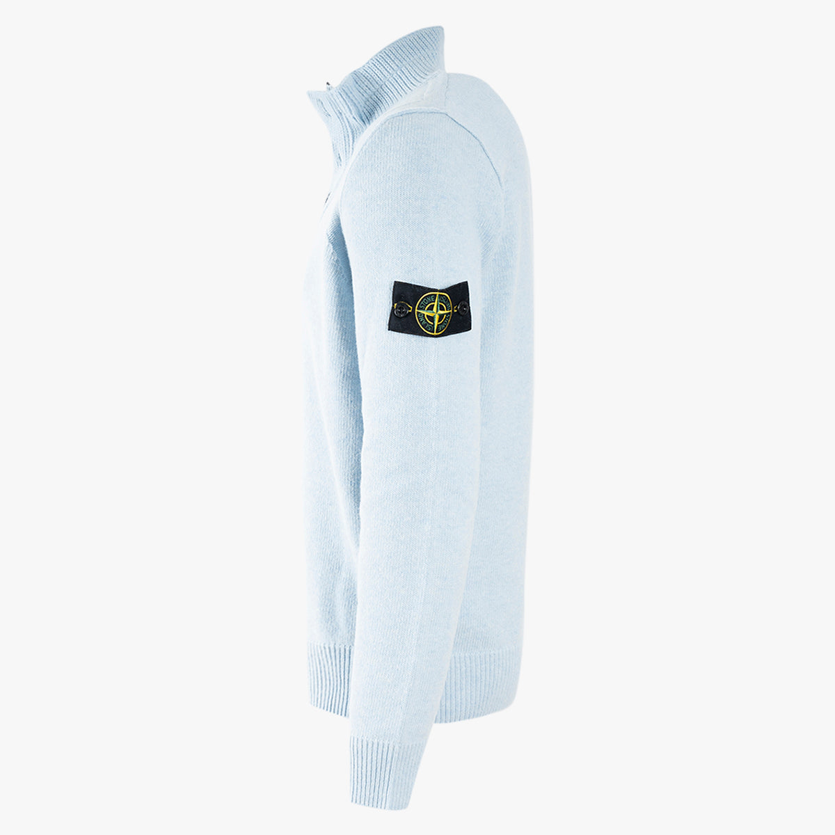 Stone Island Gebreide Trui met Knopenlijst Lichtblauw | Lambswool