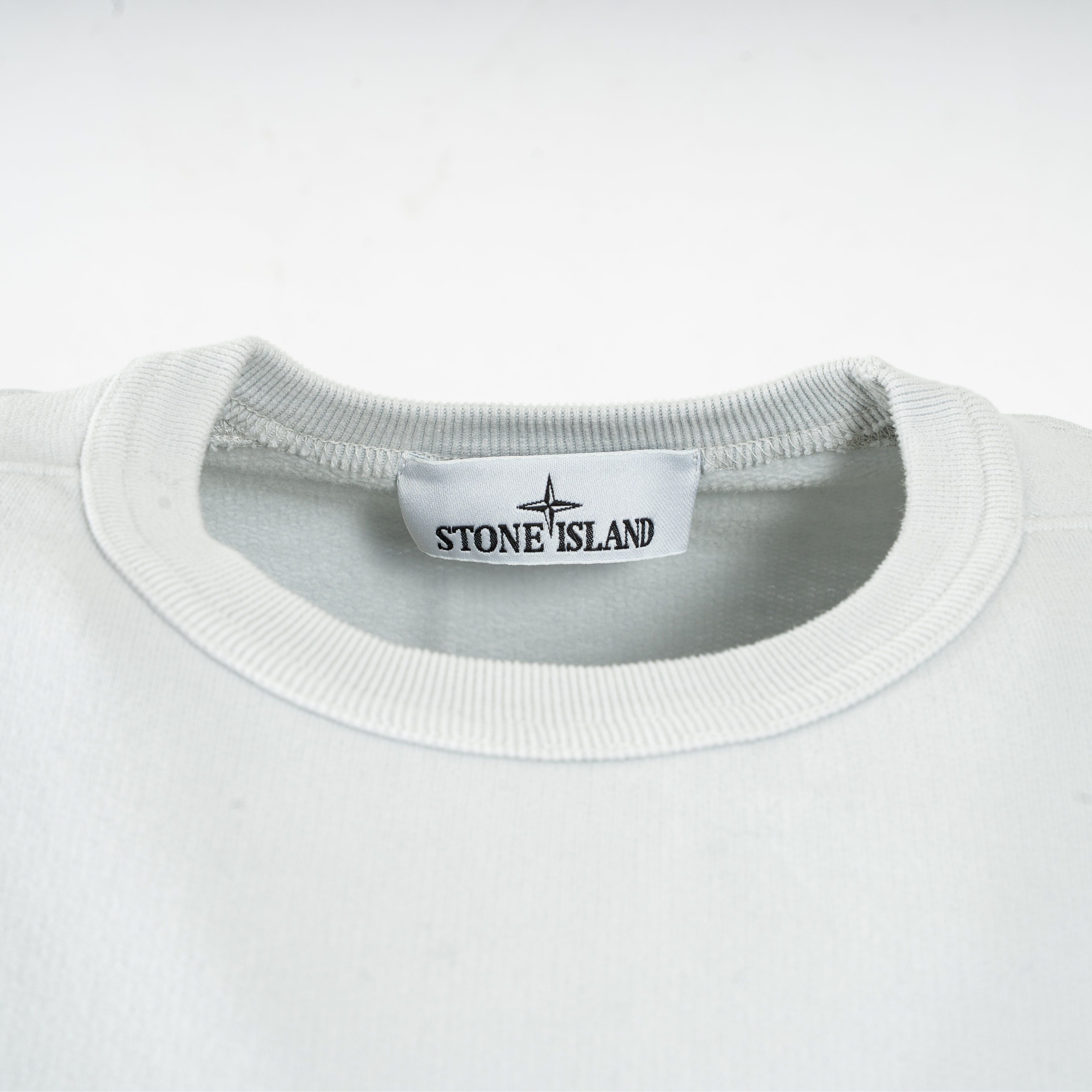 Stone Island Sweater Lichtblauw | Brushed Organic Cotton Fleece