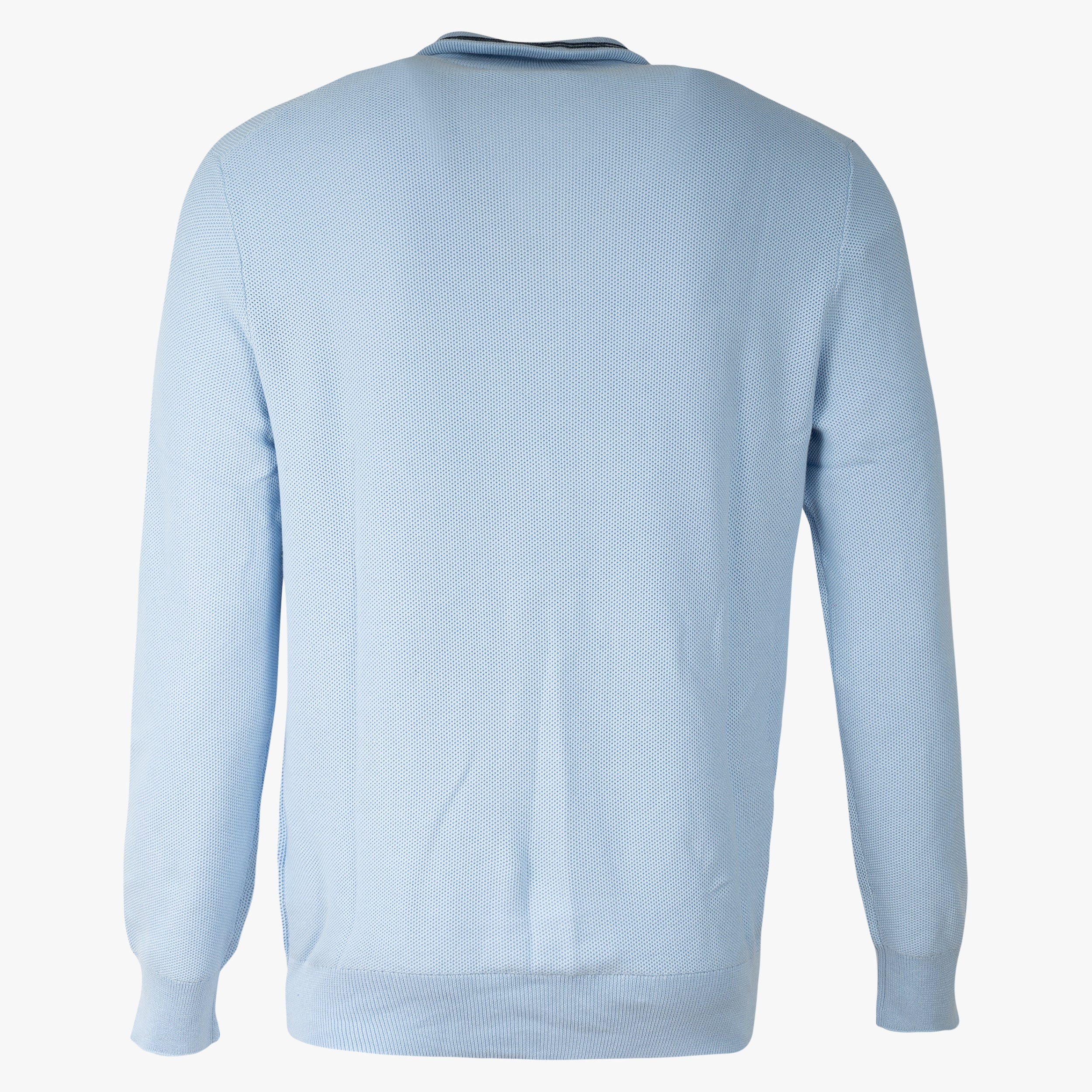 Ralph Lauren Gebreide Trui met Rits Lichtblauw | Mesh Cotton