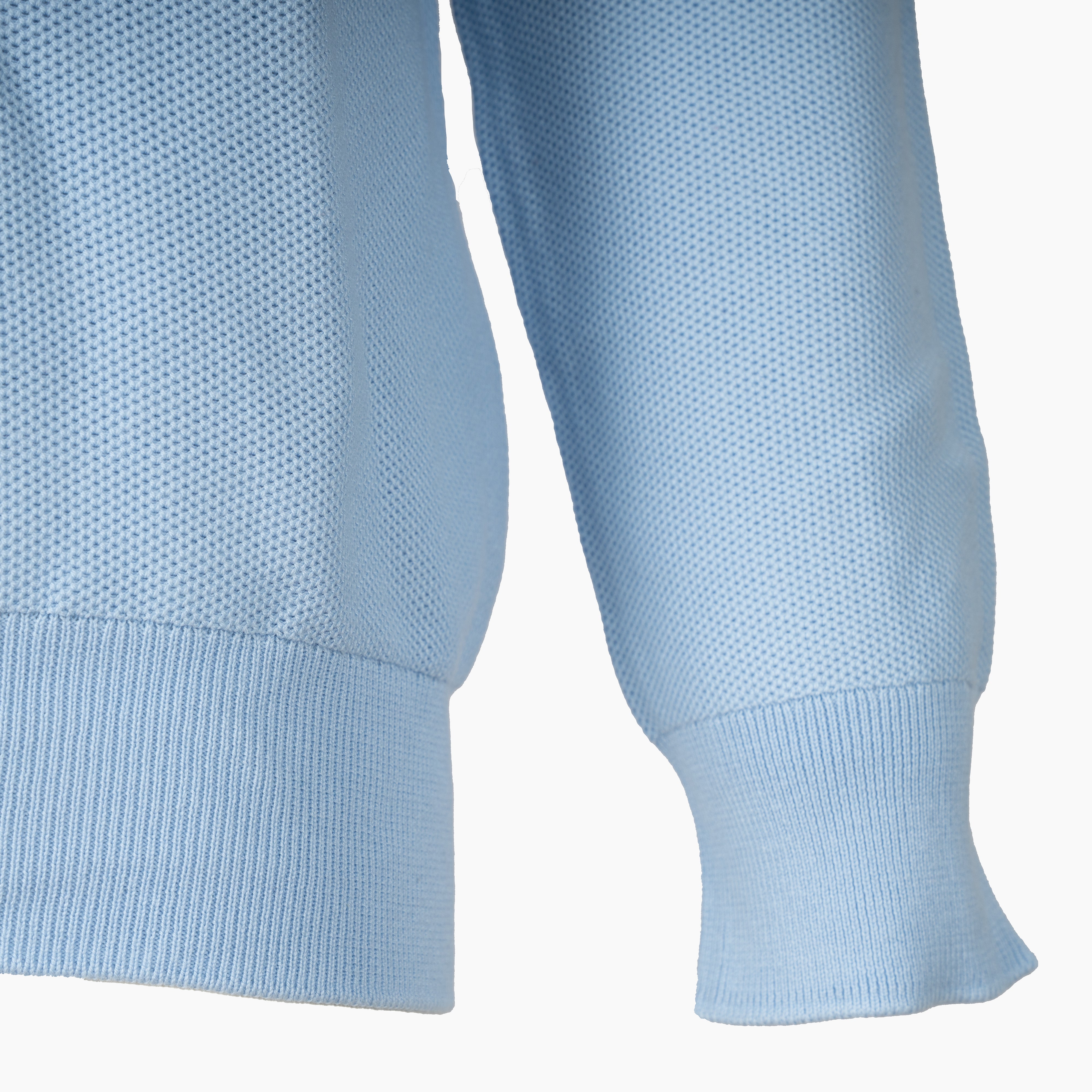 Ralph Lauren Gebreide Trui met Rits Lichtblauw | Mesh Cotton