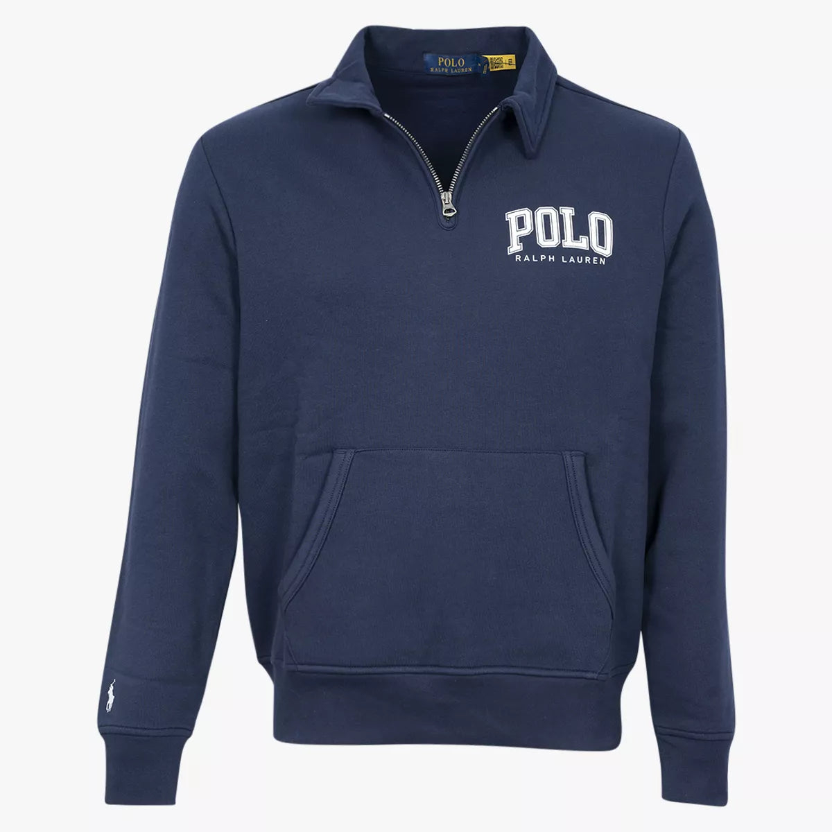 Ralph Lauren Sweater met Rits Donkerblauw | College Fleece