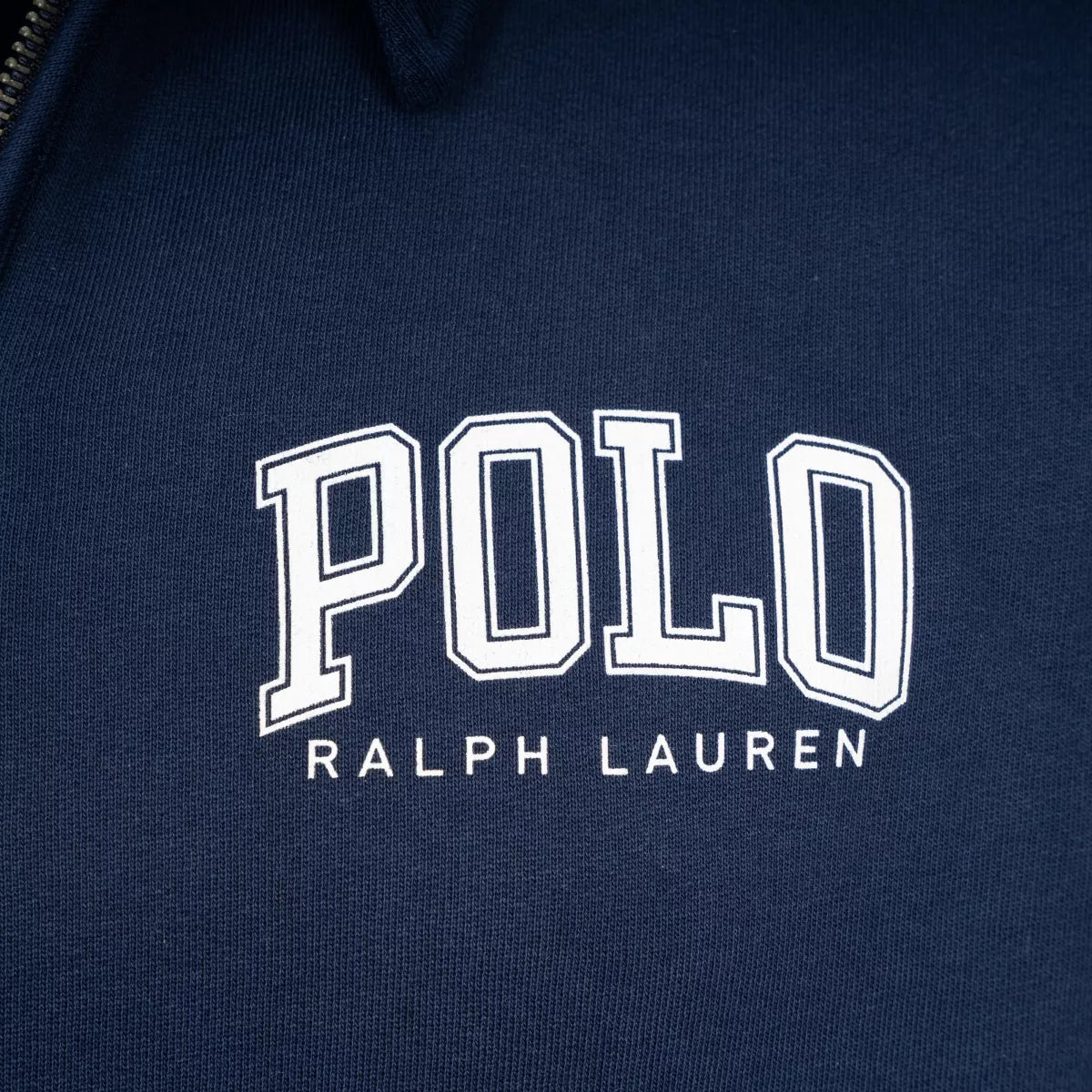 Ralph Lauren Sweater met Rits Donkerblauw | College Fleece