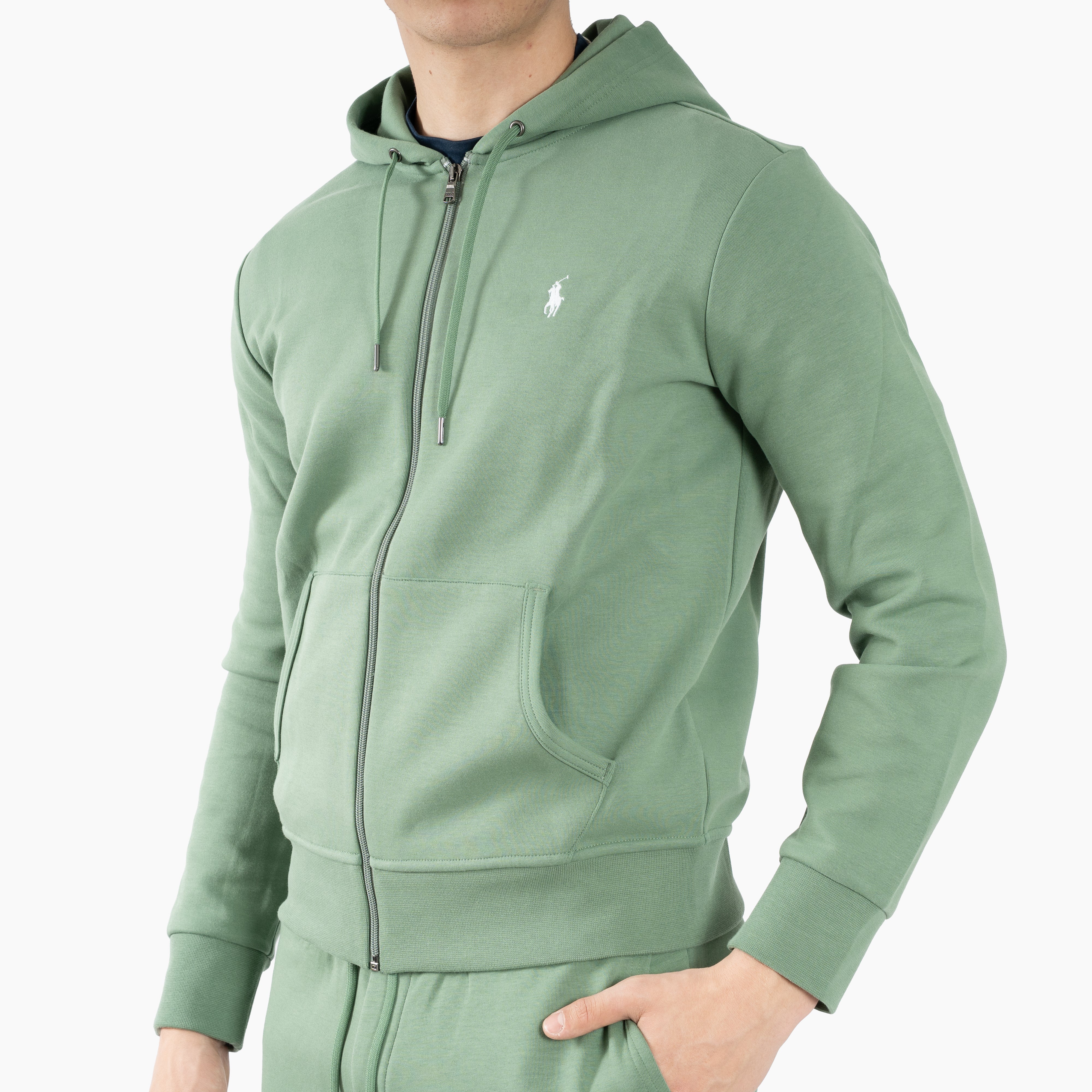Ralph Lauren Vest Groen | Double-Knit Hoodie