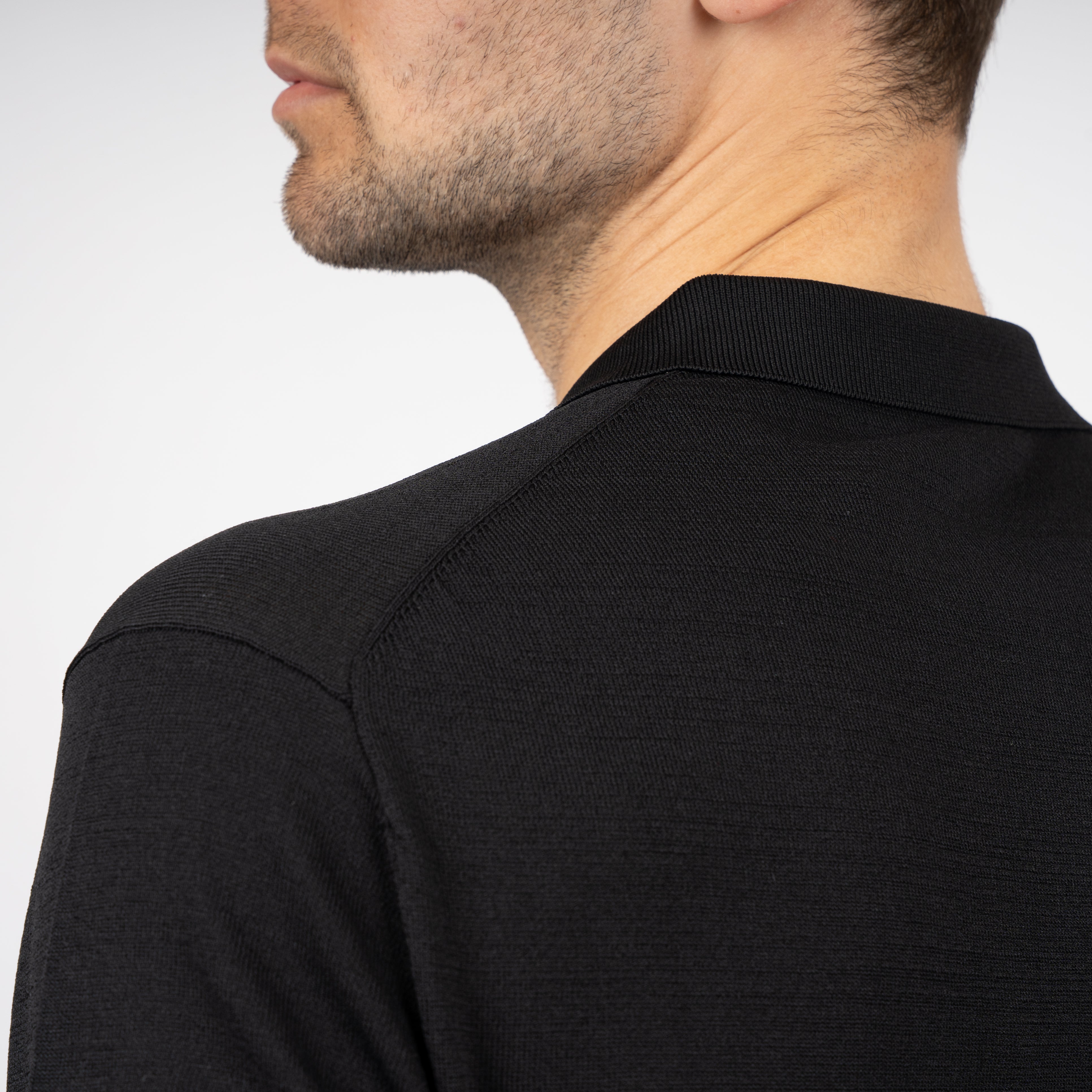 SEVEN DIALS Technische Polo met Rits Zwart | Osric