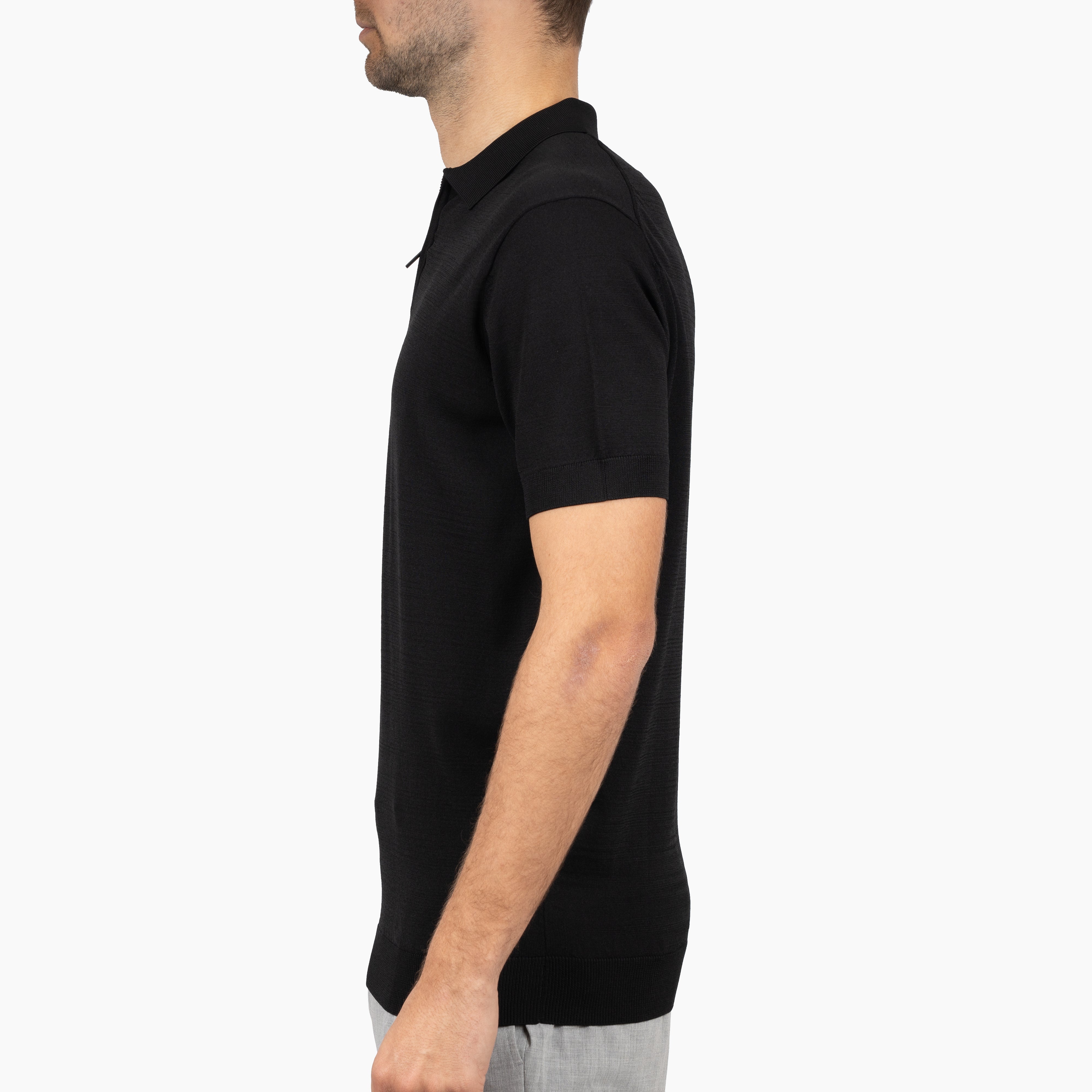 SEVEN DIALS Technische Polo met Rits Zwart | Osric