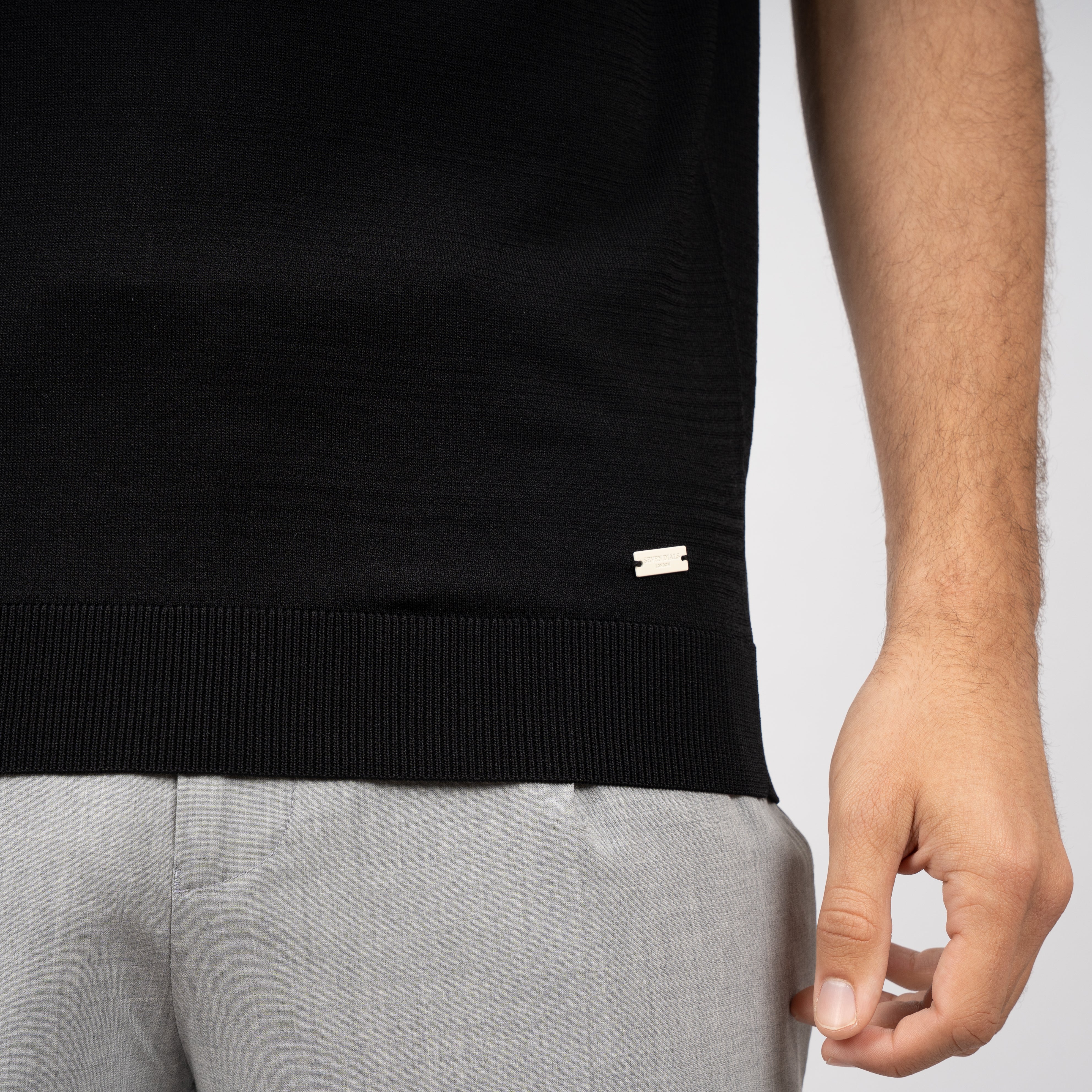 SEVEN DIALS Technische Polo met Rits Zwart | Osric