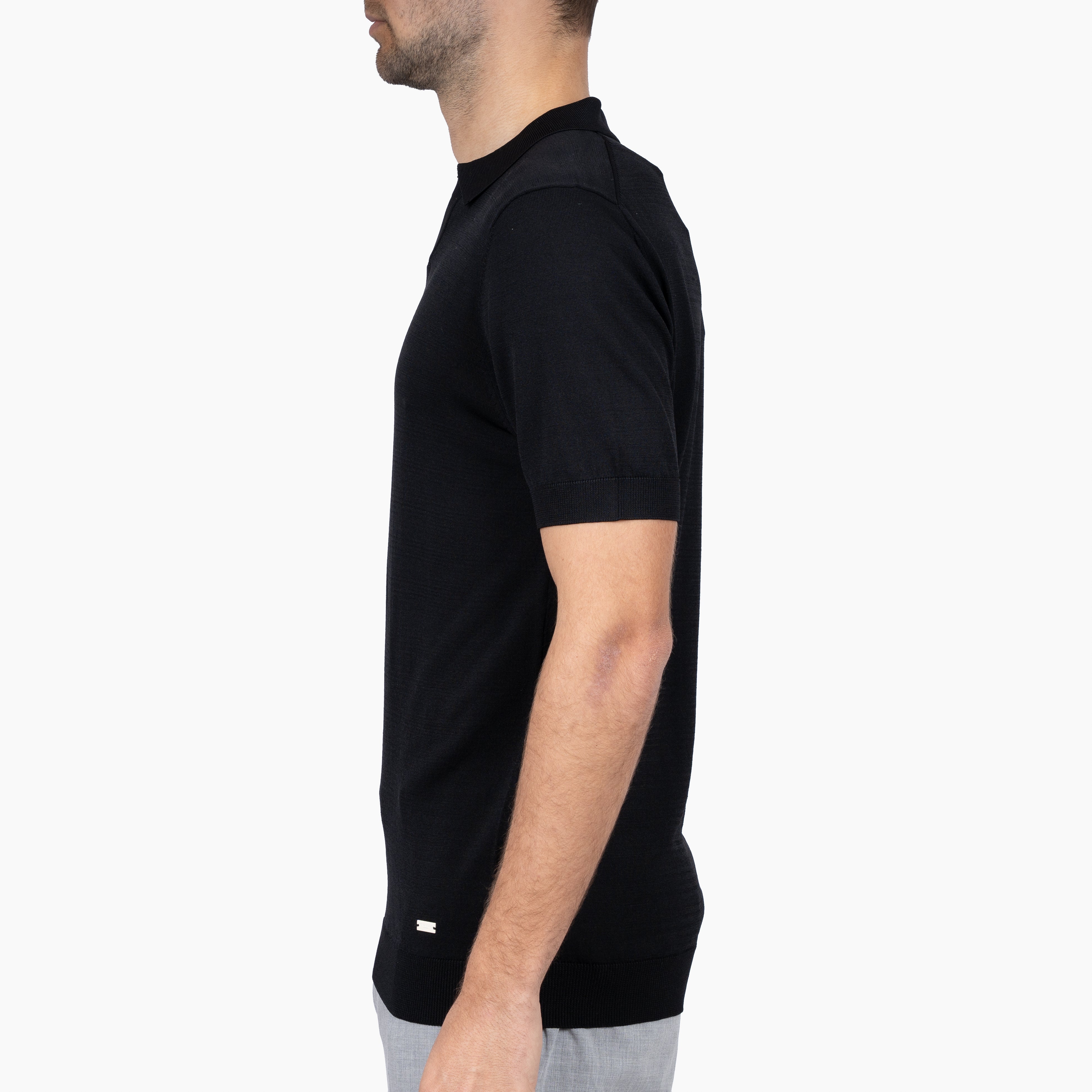 SEVEN DIALS Technische Buttonless Polo Zwart | Hayden