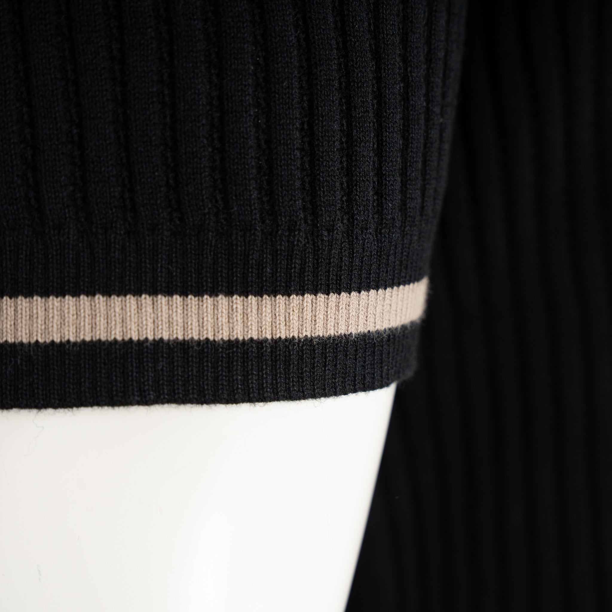 Filling Pieces Gebreide Polo Zwart | Fine Knit