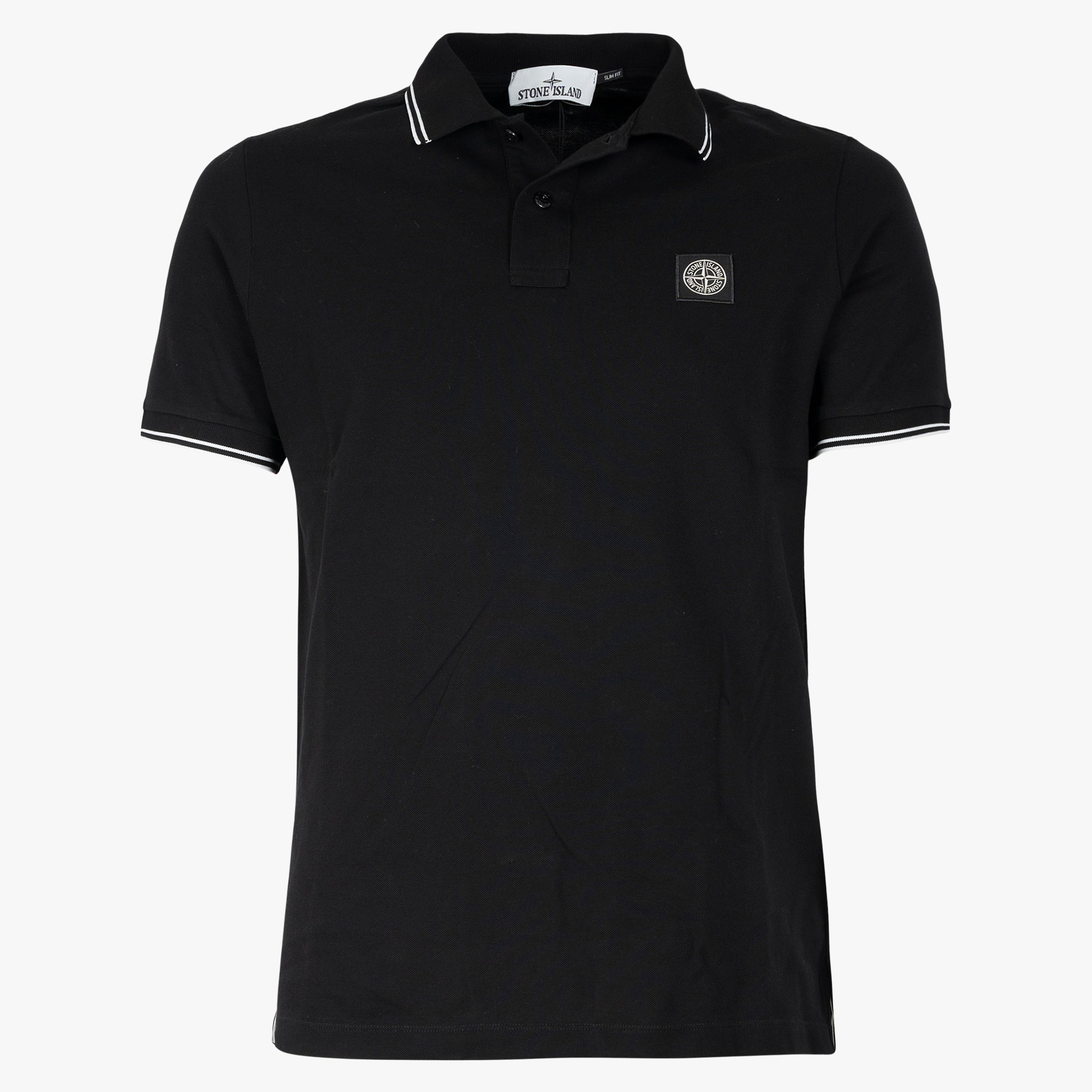 Stone Island Polo Zwart | Cotton Piqué