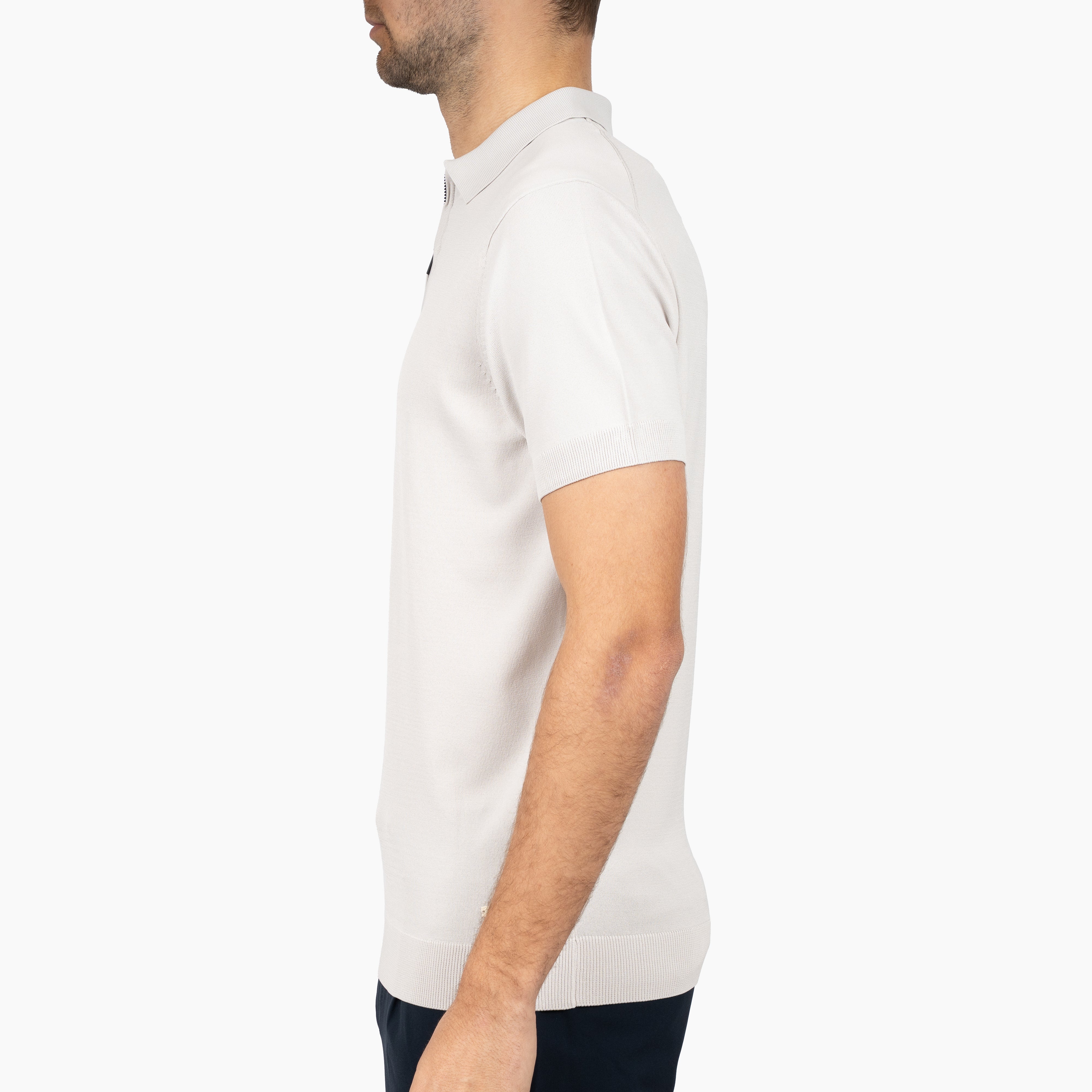 SEVEN DIALS Technische Polo met Rits Lichtgrijs | Osric