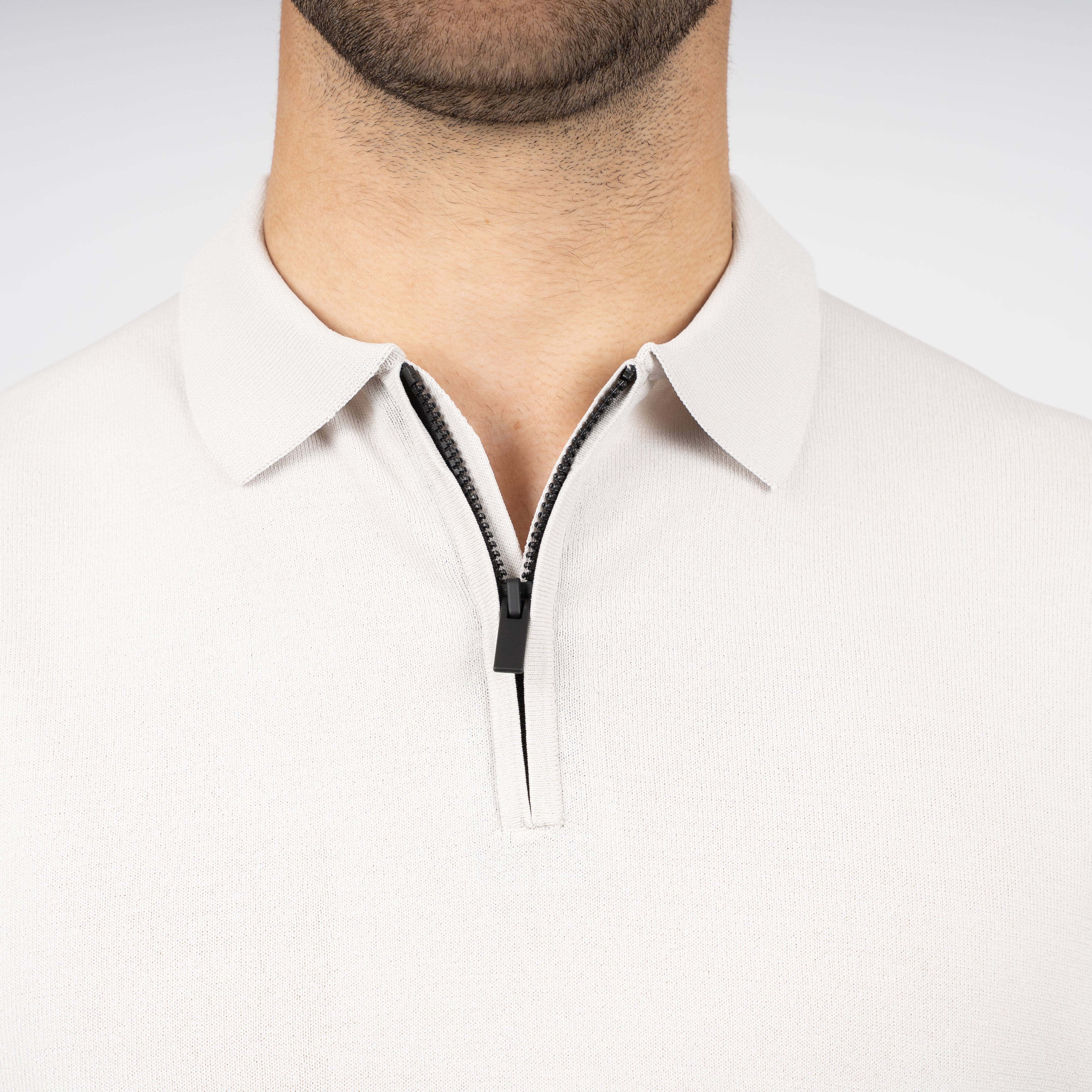 SEVEN DIALS Technische Polo met Rits Lichtgrijs | Osric