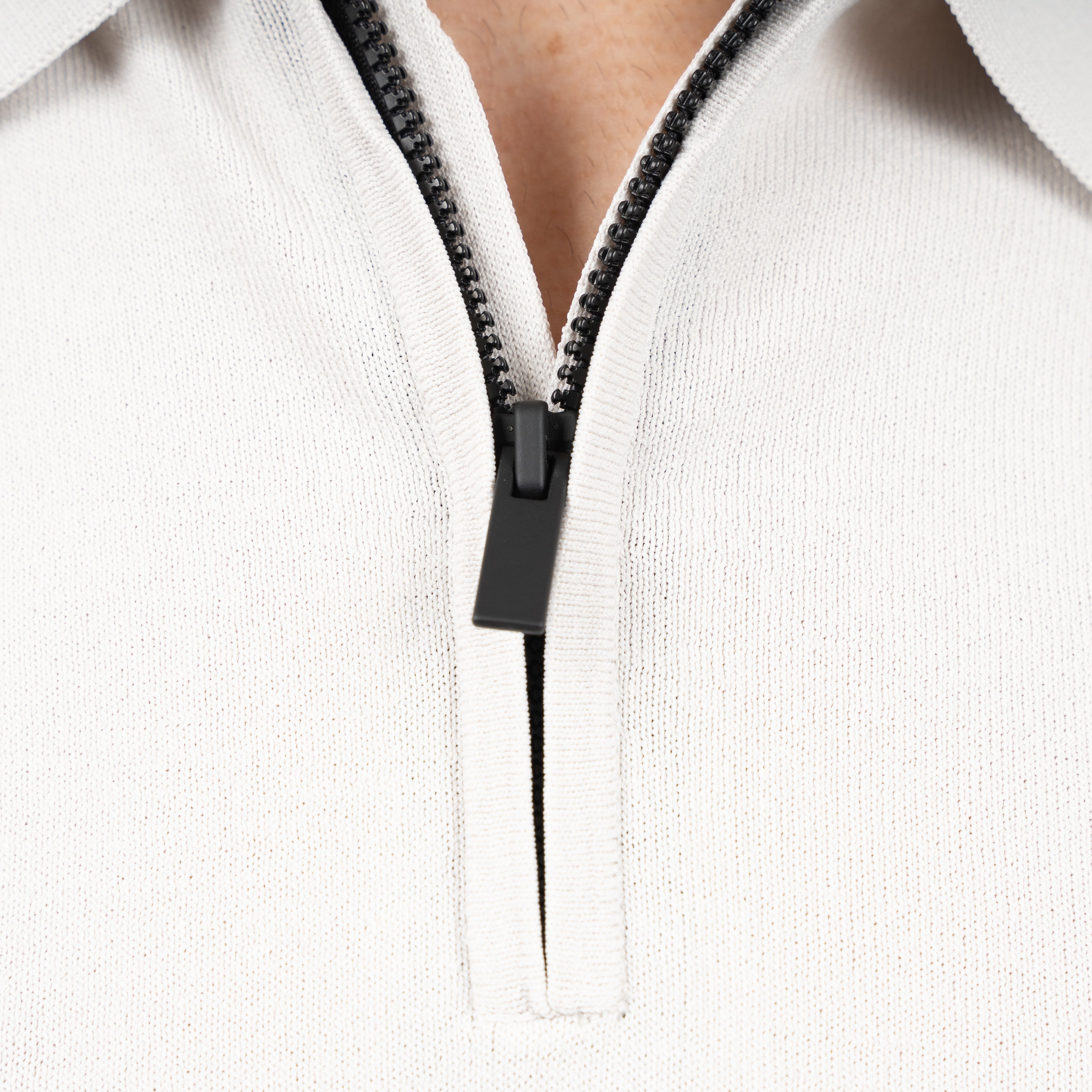 SEVEN DIALS Technische Polo met Rits Lichtgrijs | Osric