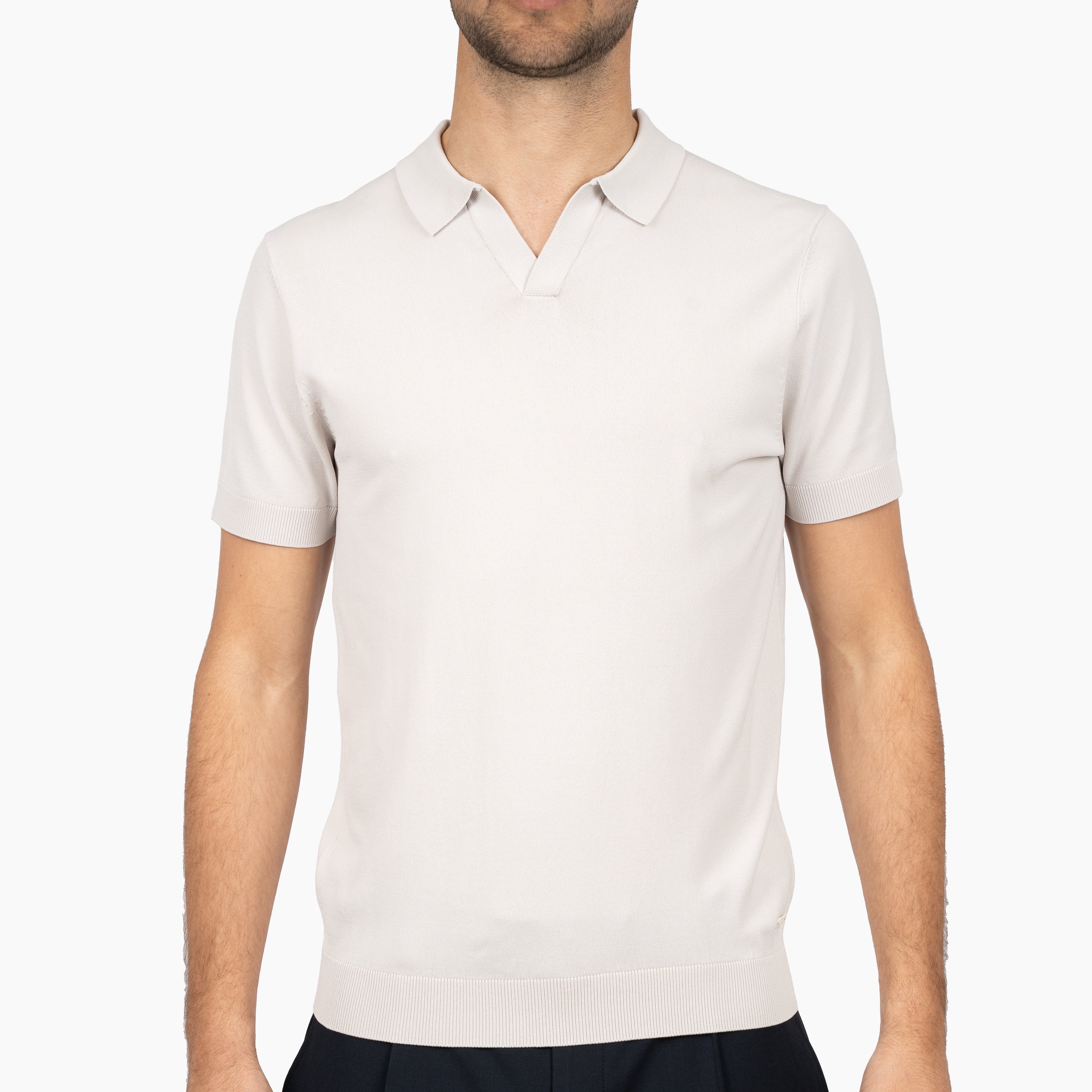 SEVEN DIALS Technische Buttonless Polo Lichtgrijs | Hayden