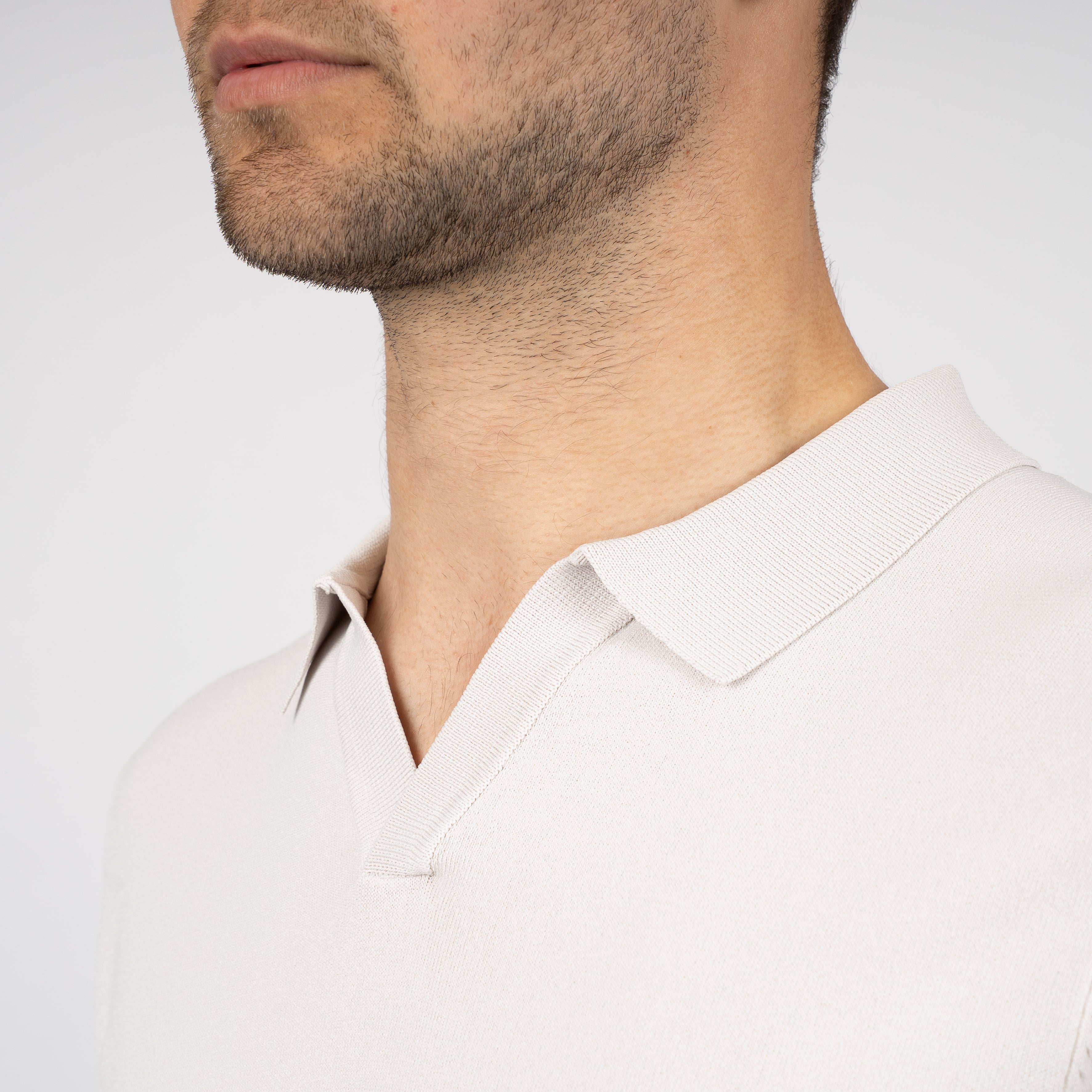 SEVEN DIALS Technische Buttonless Polo Lichtgrijs | Hayden