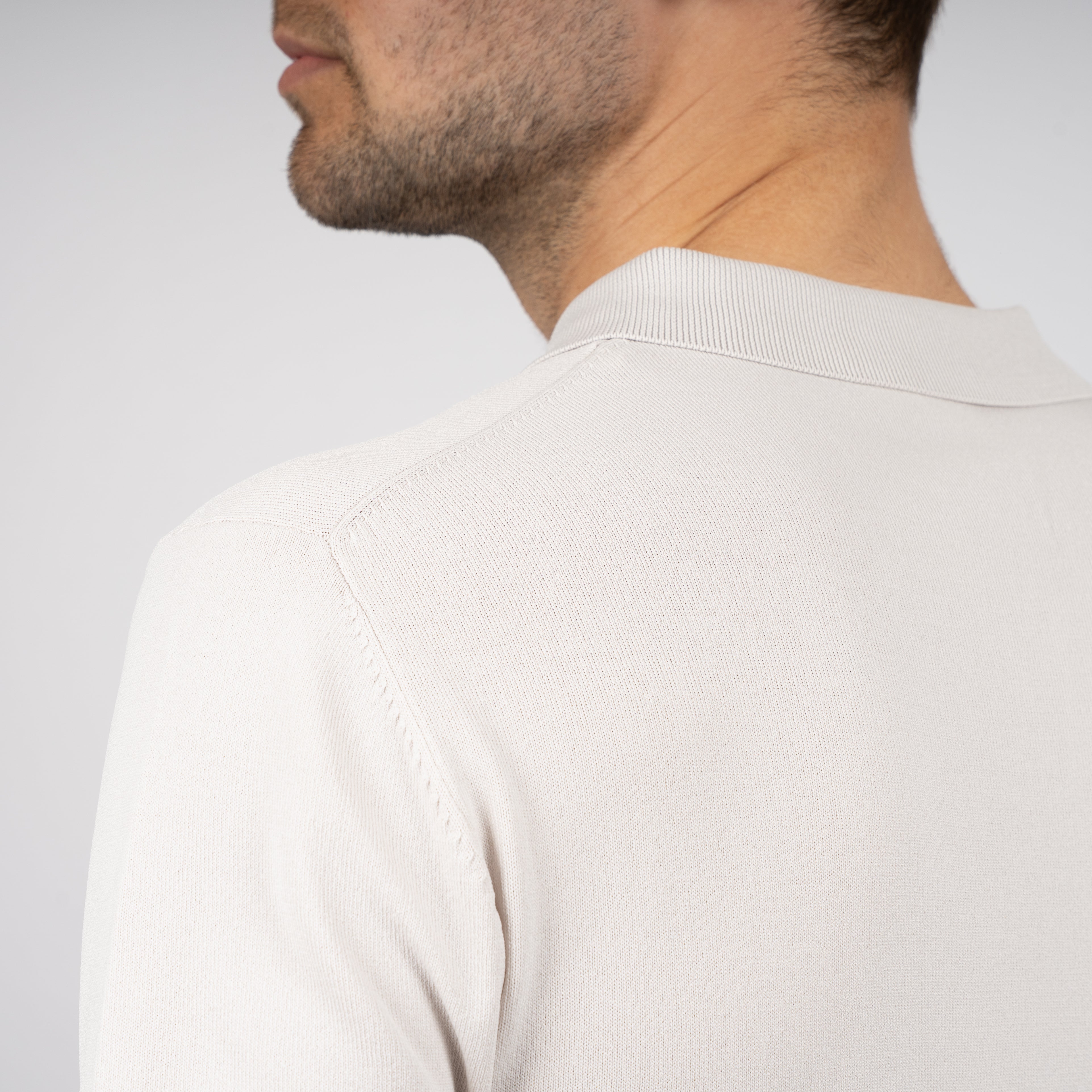 SEVEN DIALS Technische Buttonless Polo Lichtgrijs | Hayden