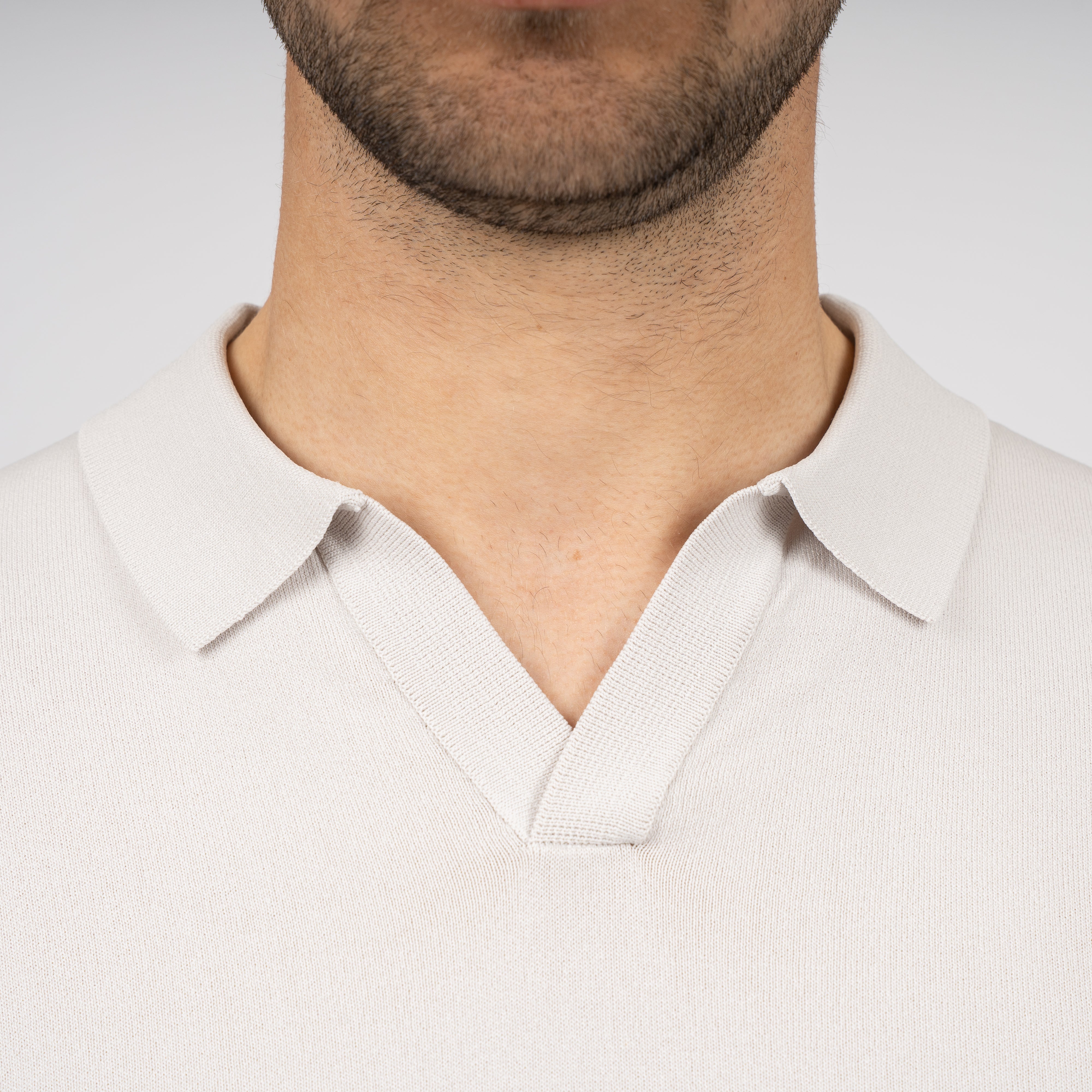 SEVEN DIALS Technische Buttonless Polo Lichtgrijs | Hayden