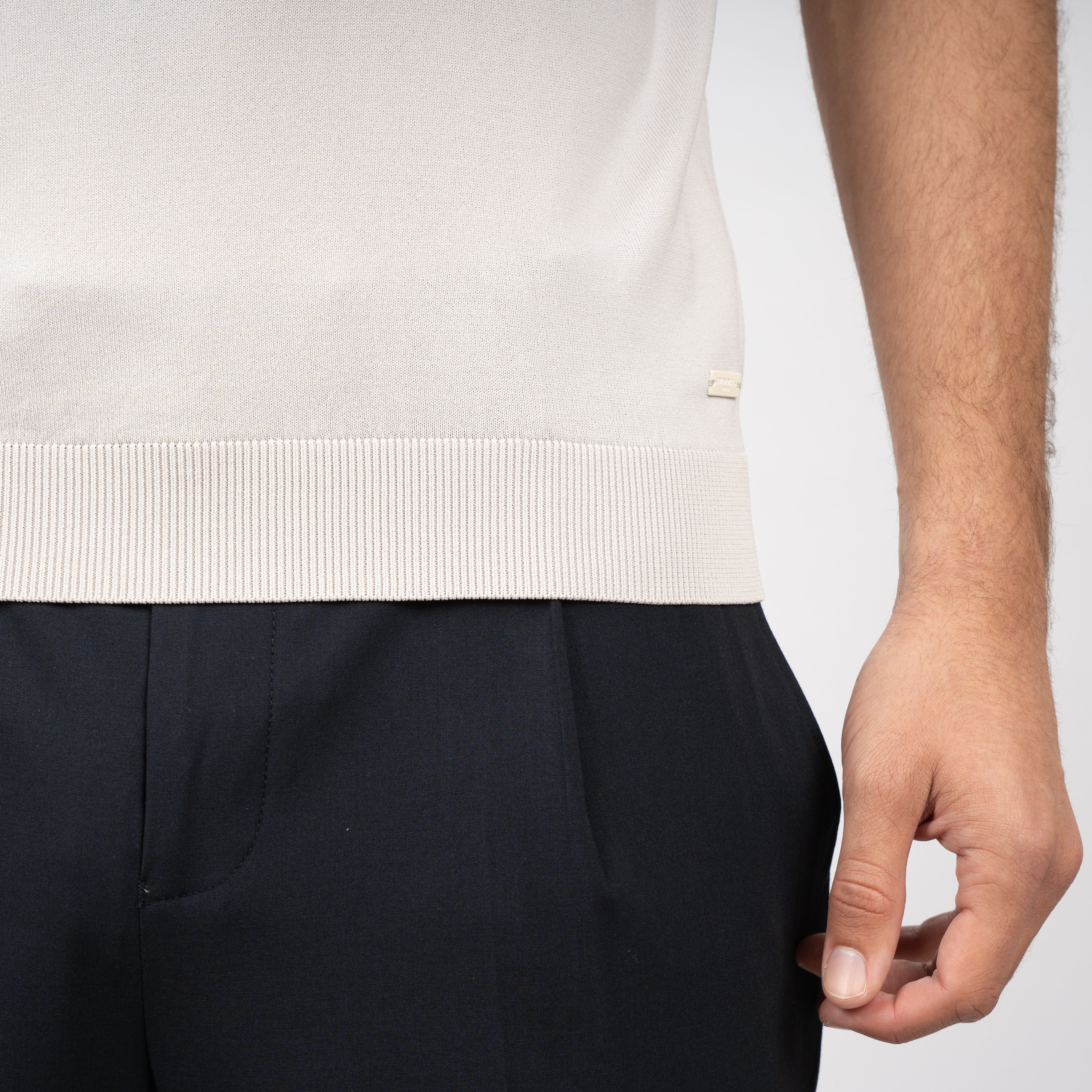 SEVEN DIALS Technische Buttonless Polo Lichtgrijs | Hayden