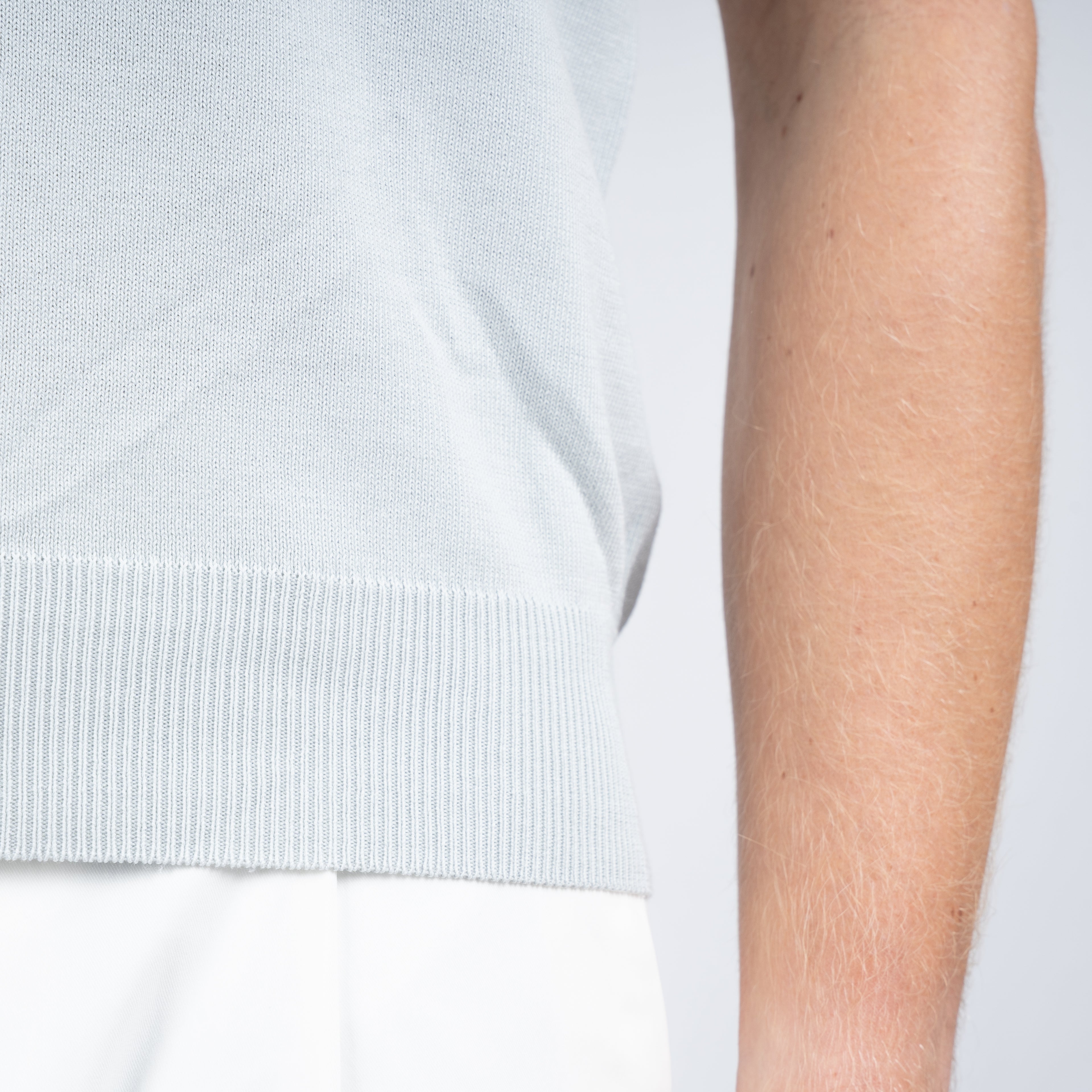 Gran Sasso Buttonless Polo Lichtgrijs | Egyptian Cotton