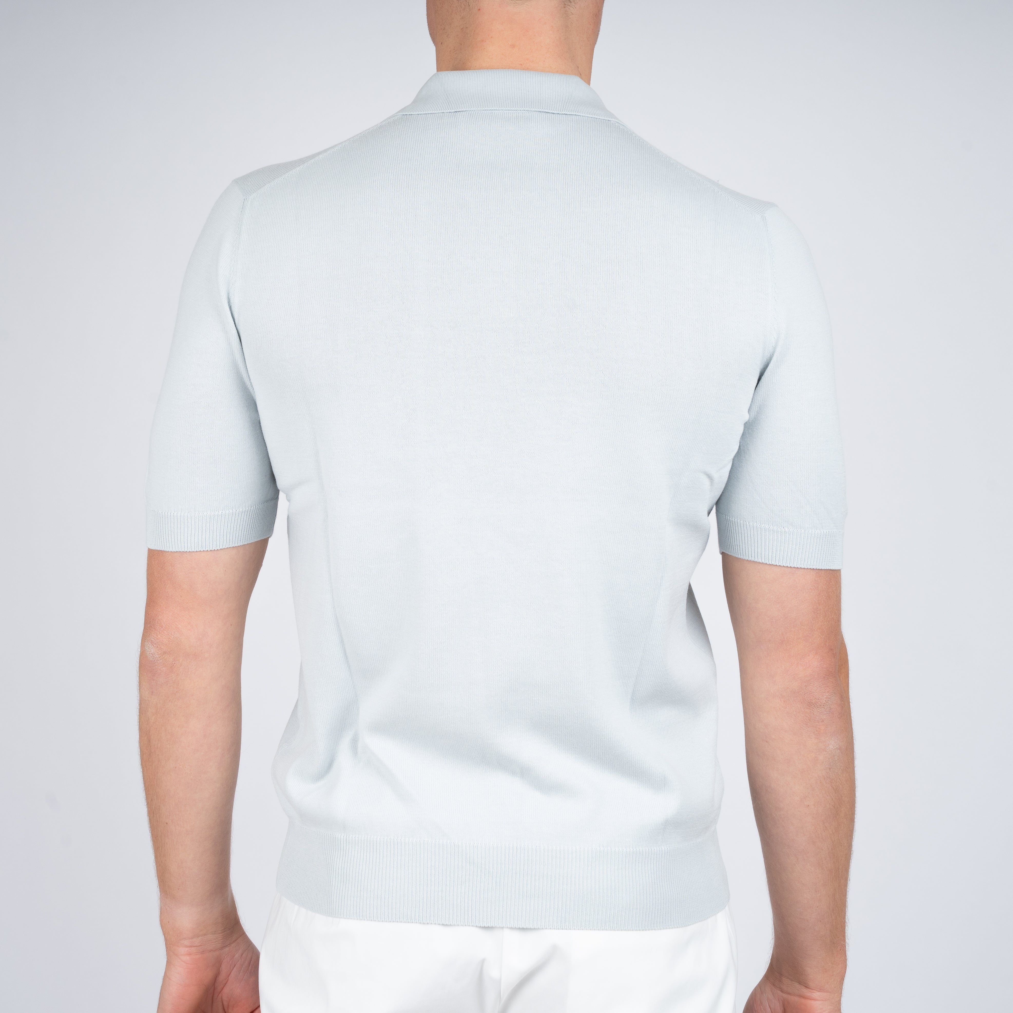 Gran Sasso Buttonless Polo Lichtgrijs | Egyptian Cotton