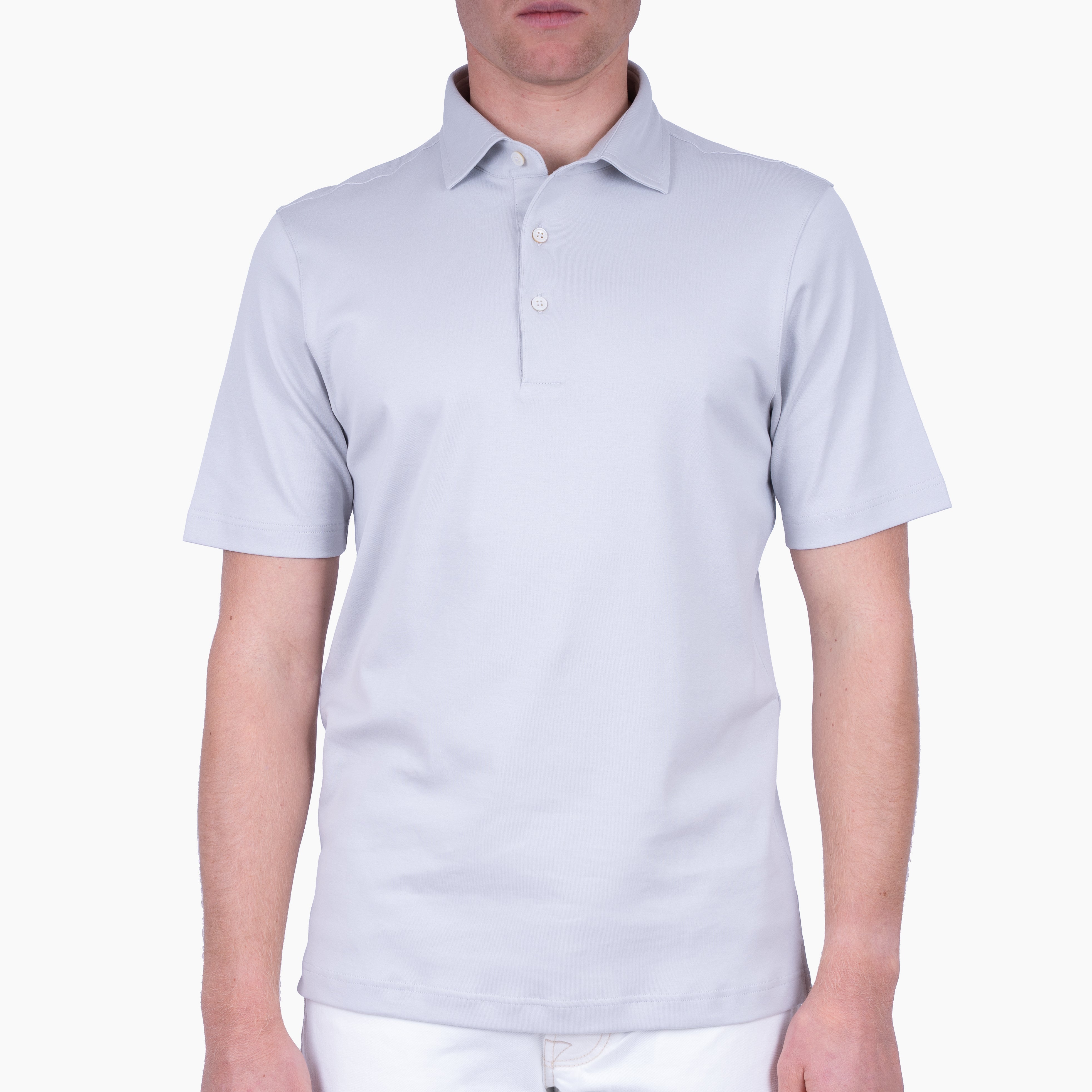 Gran Sasso Polo Grijs | Mercerized Cotton