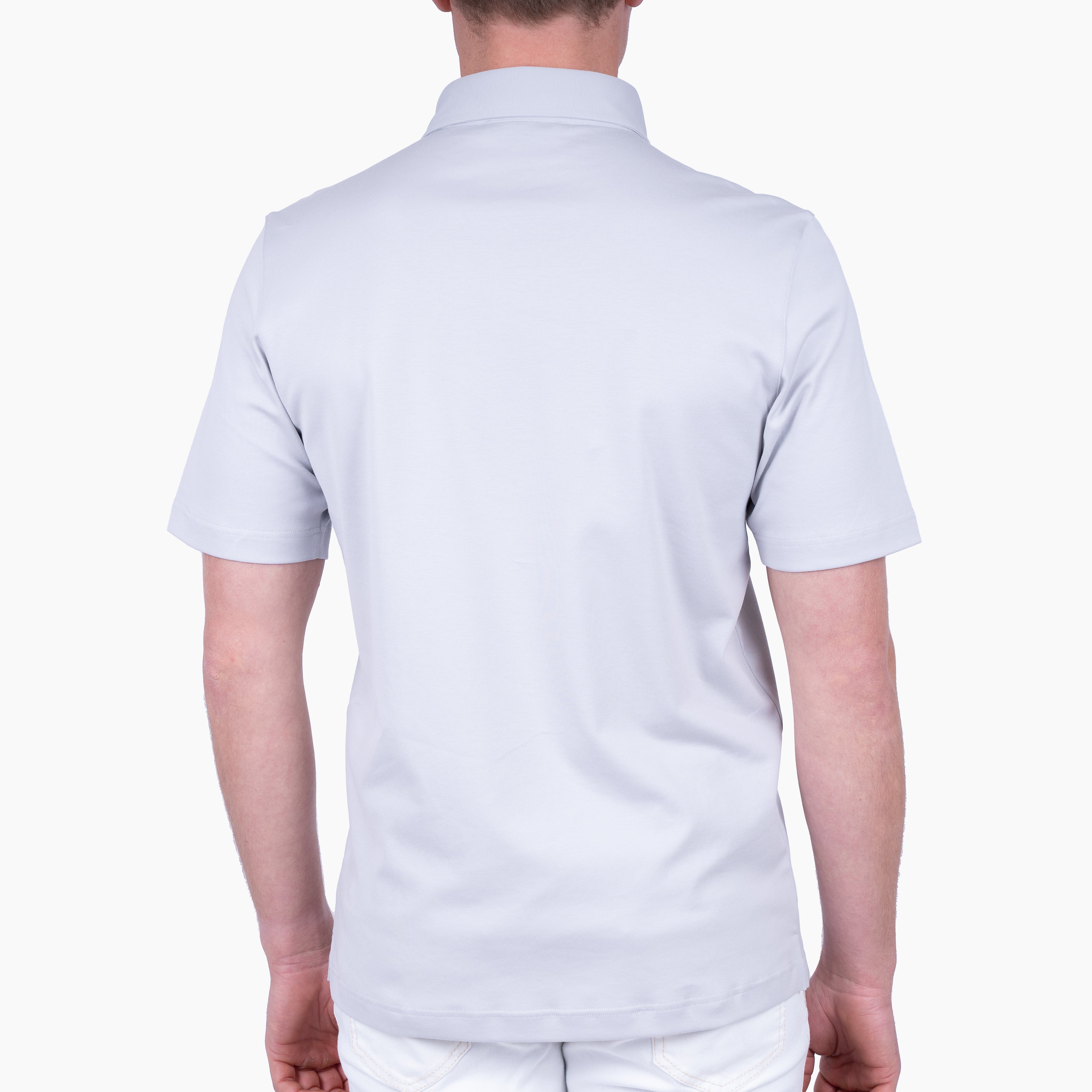 Gran Sasso Polo Grijs | Mercerized Cotton