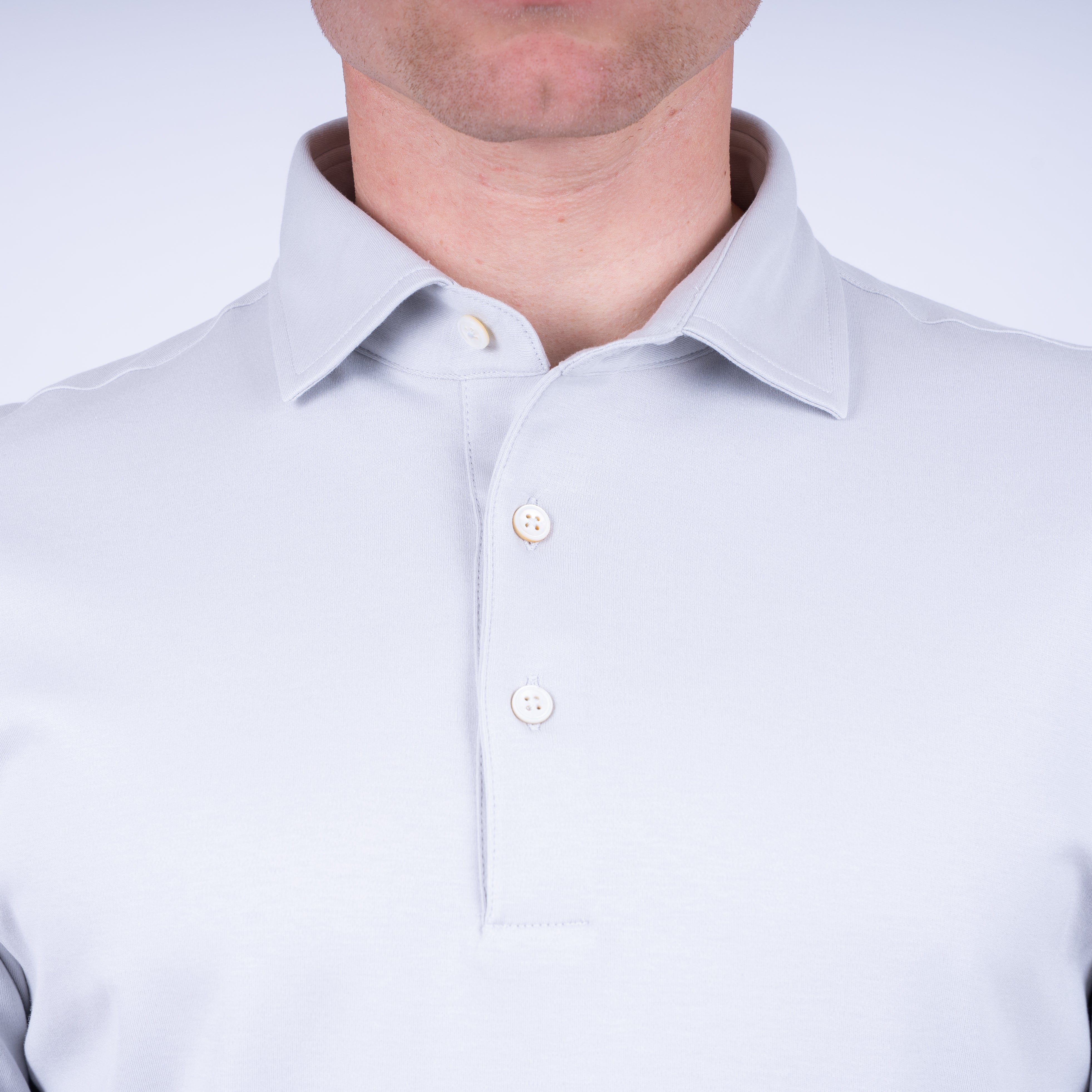 Gran Sasso Polo Grijs | Mercerized Cotton