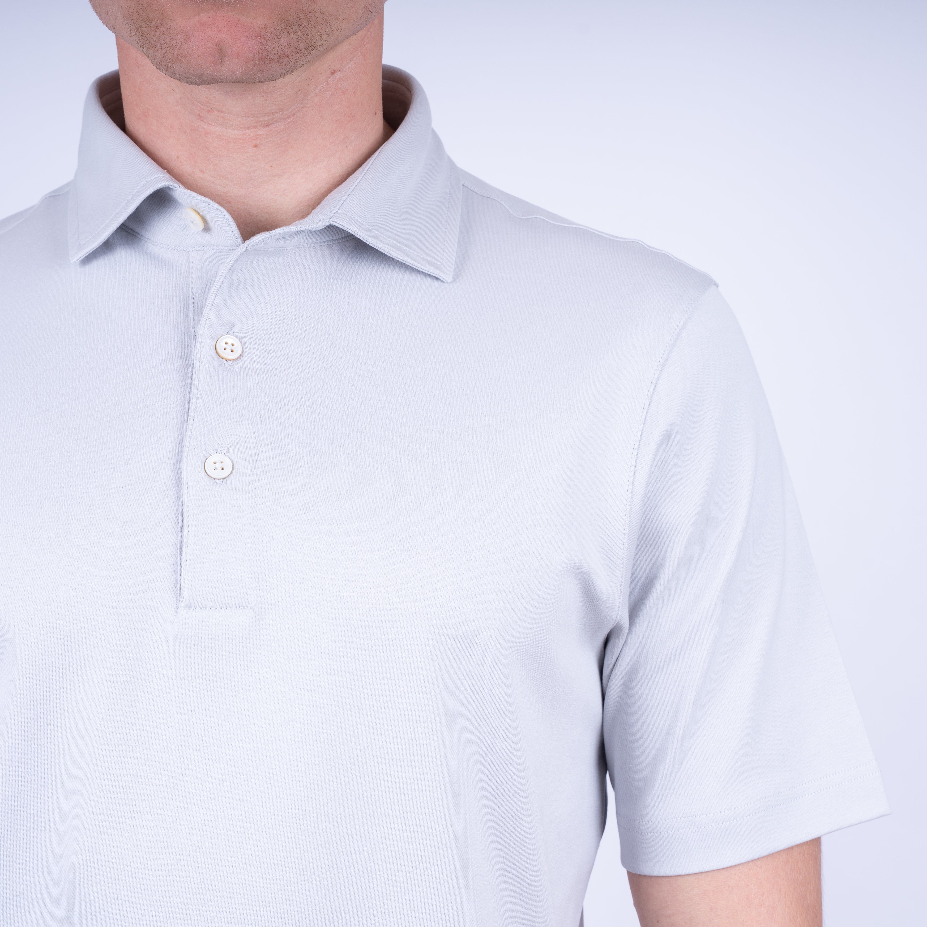Gran Sasso Polo Grijs | Mercerized Cotton