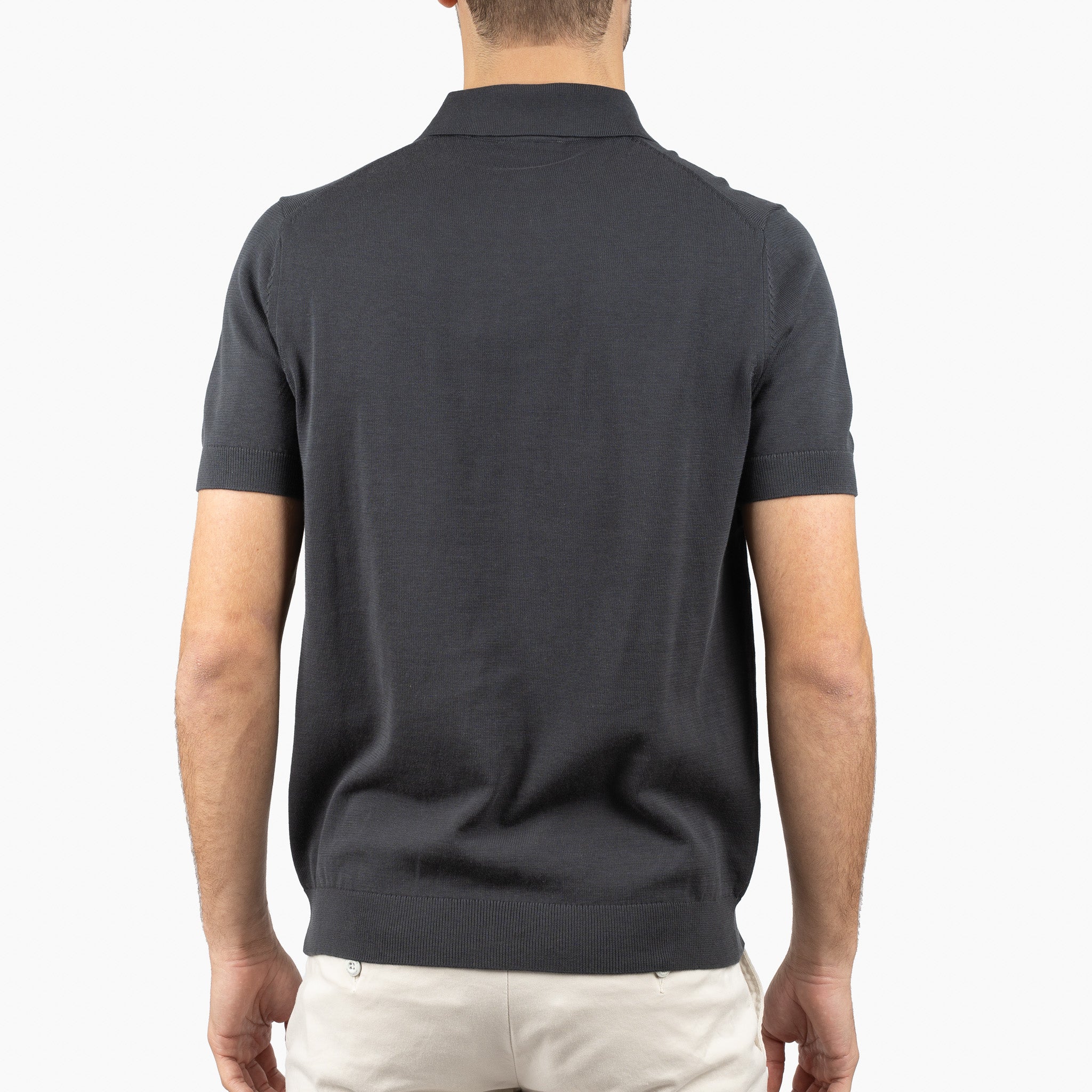 SEVEN DIALS Gebreide Polo Antracietgrijs | Fillin